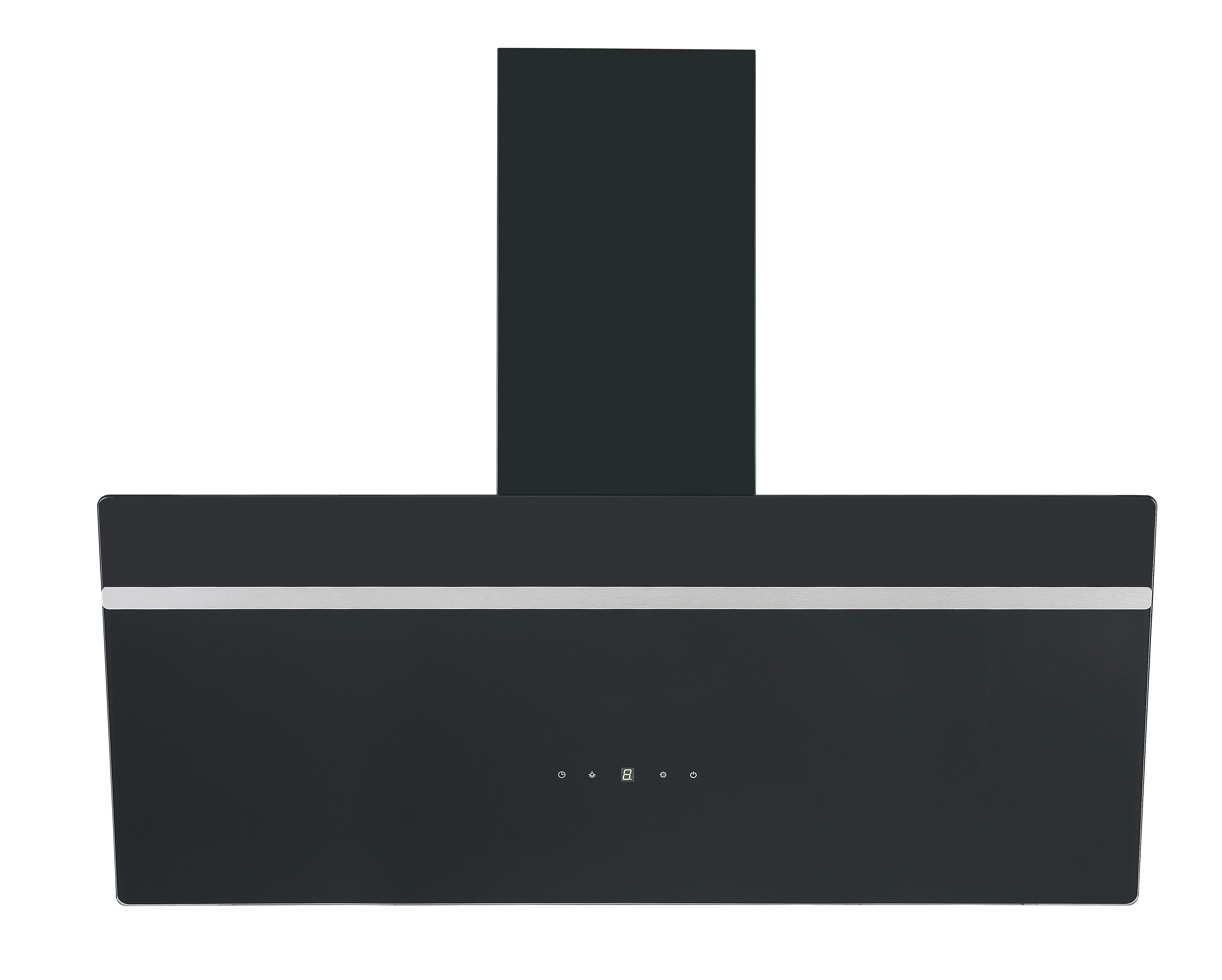 Dunstabzugshaube S20-90ABTH Schwarz - Edelstahlfarben/Schwarz, Basics, Glas/Metall (90/111.60/29.6cm) - PKM