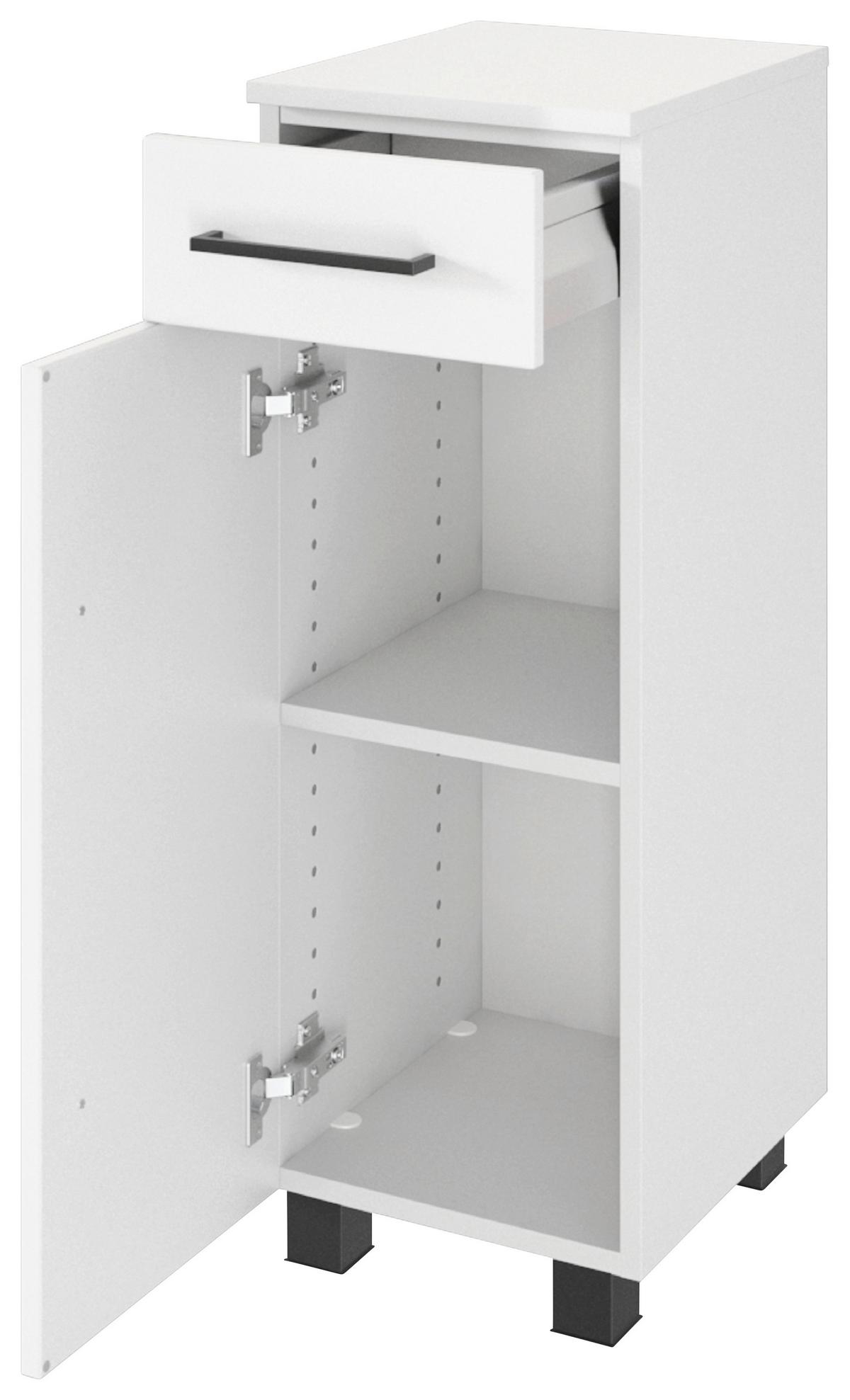 Unterschrank Luzern ca. 30x79x35 cm Weiß - Schwarz/Weiß, KONVENTIONELL, Holzwerkstoff/Kunststoff (30/79/35cm) - Held