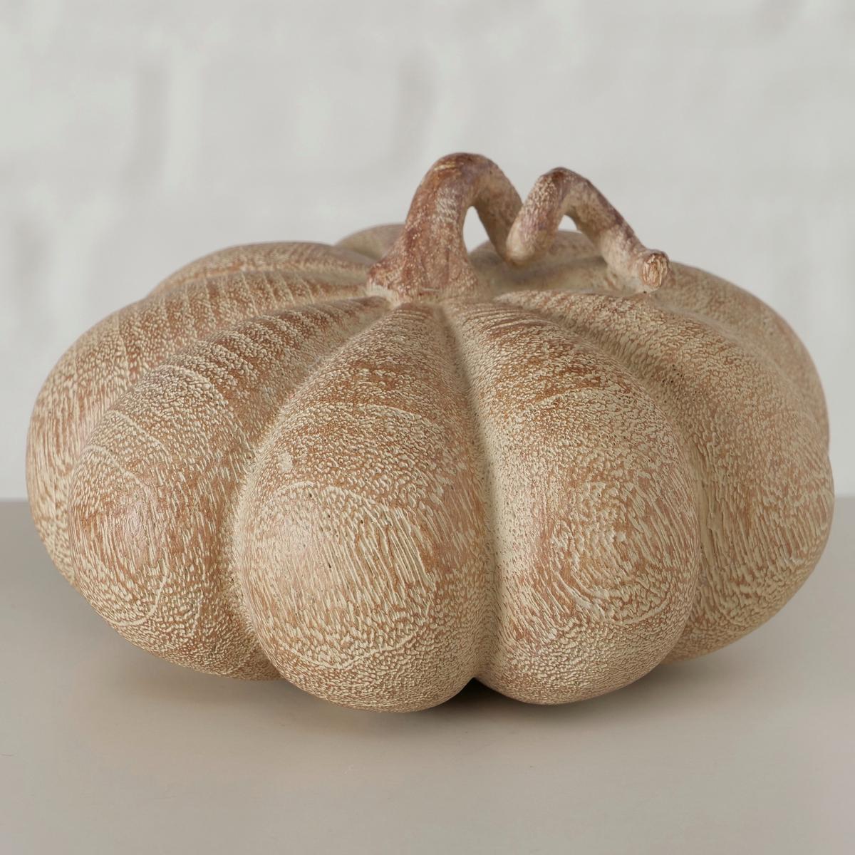 Dekokürbis Auyama I Beige - Beige, Basics, Kunststoff/Stein (10/7,3cm) - Mömax