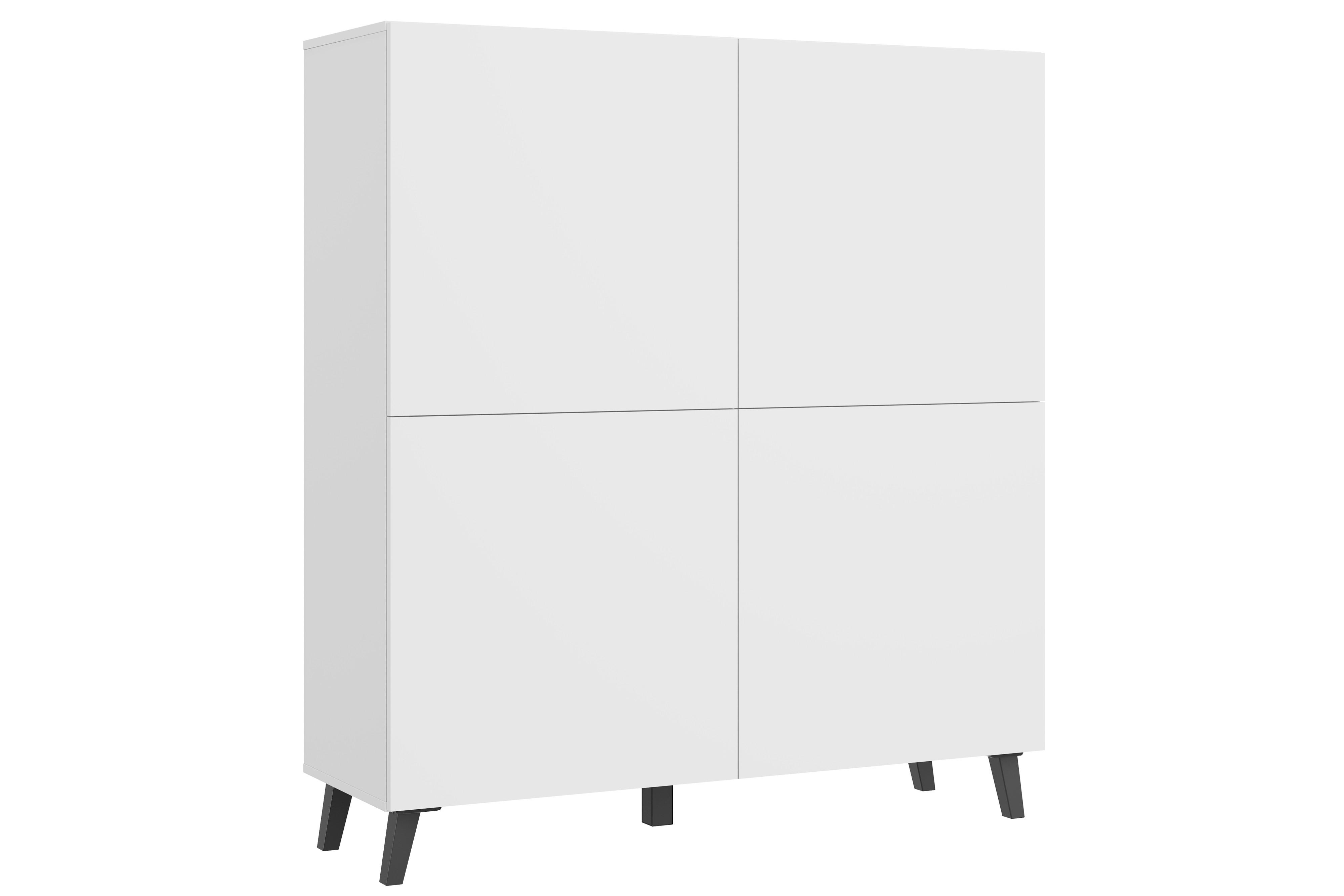 Highboard Highboard Phuket 120 - Weiss/Schwarz, Design, Holzwerkstoff/Kunststoff (120/128/39cm) - P & B