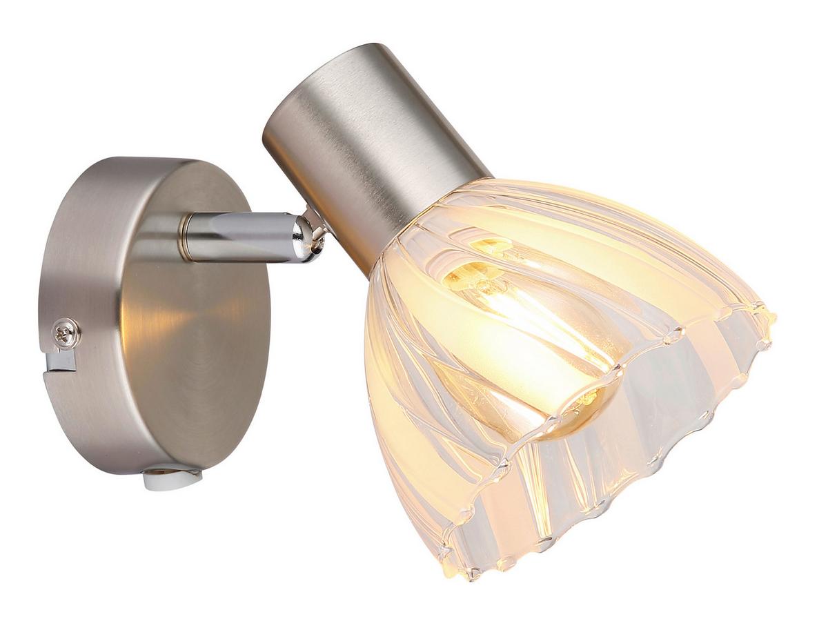 STRAHLER 54315-1 ZACHERY - Nickelfarben, Konventionell, Glas/Metall (10/12,5cm) - Globo