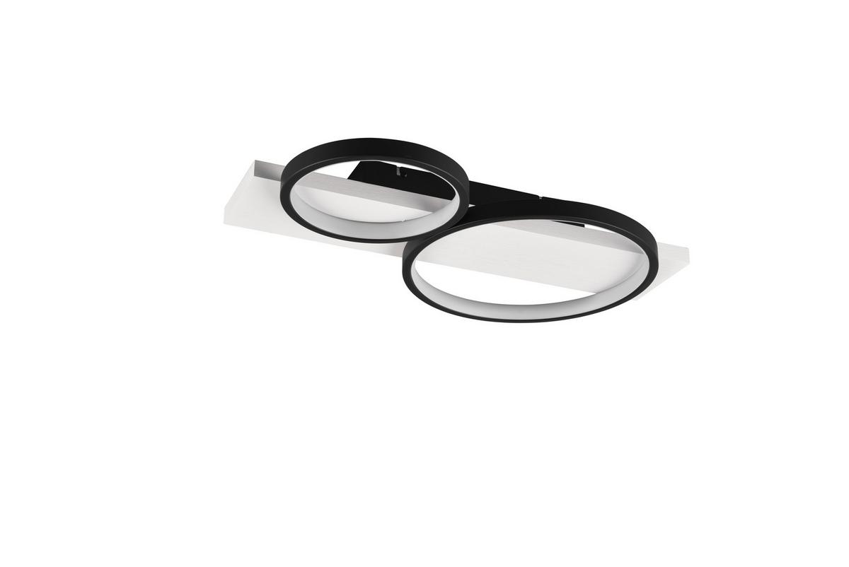 LED-Deckenleuchte Medera Schwarz/Weiß max. 26 Watt - Schwarz/Weiß, Design, Holz/Metall (53,5/8/34,5cm) - Trio Leuchten