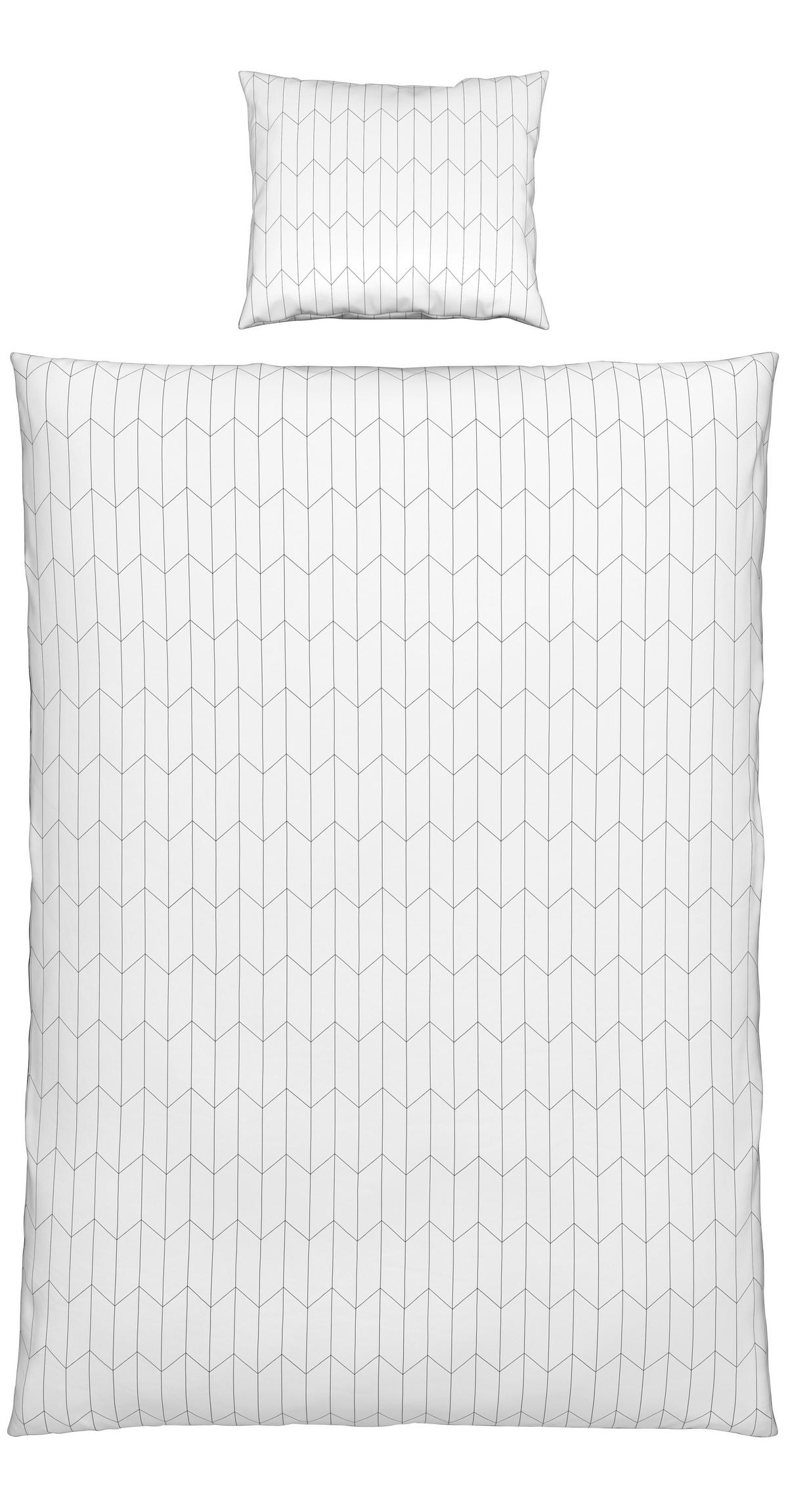 Bettwäsche Tegola in Schwarz/Weiss ca. 160x210cm - Weiss/Schwarz, Modern, Textil (160/210cm) - Modern Living