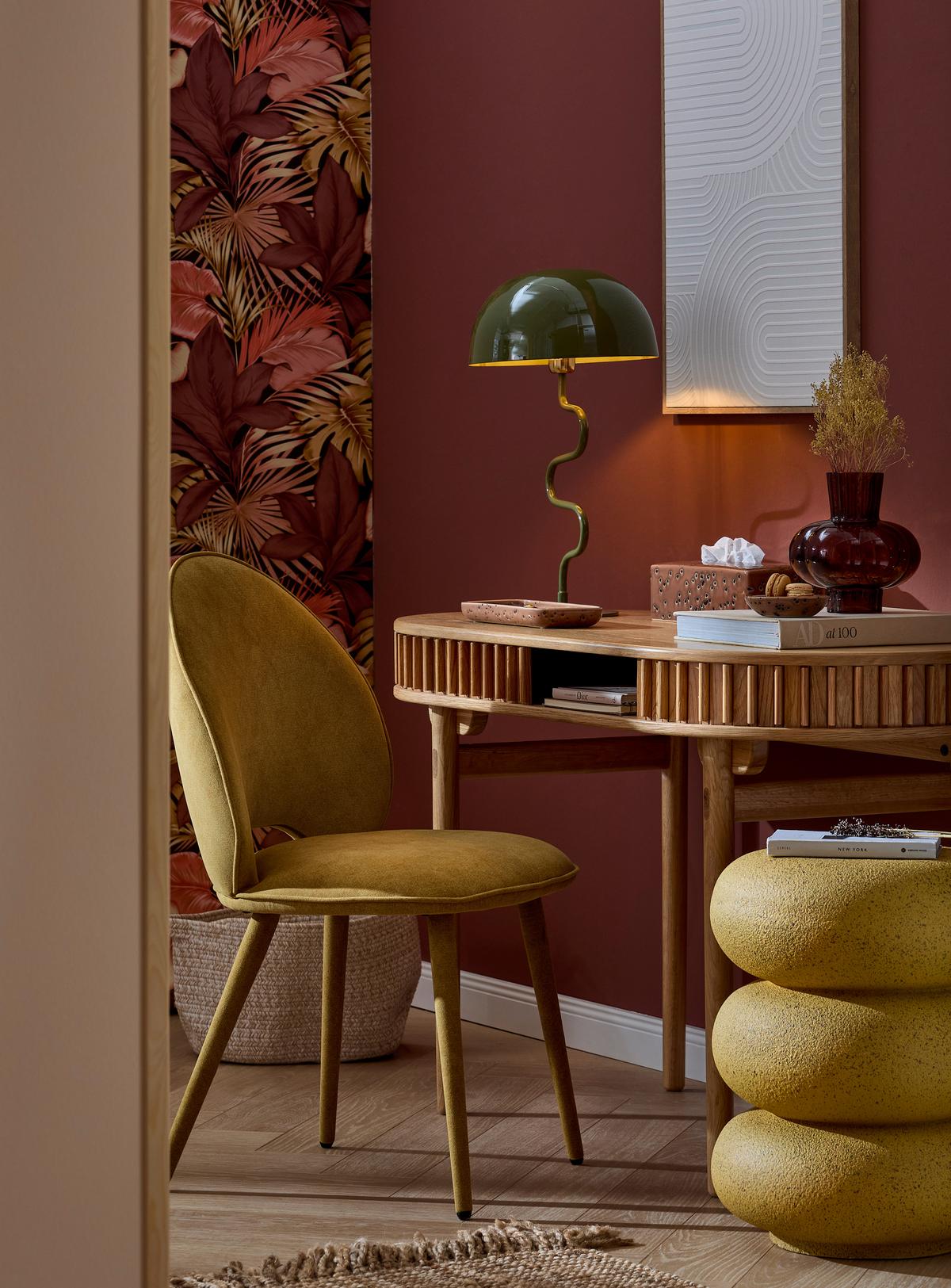 KRZESŁO LAVIK - żółty, Modern, metal/drewno (50/87/58,5cm) - Livetastic