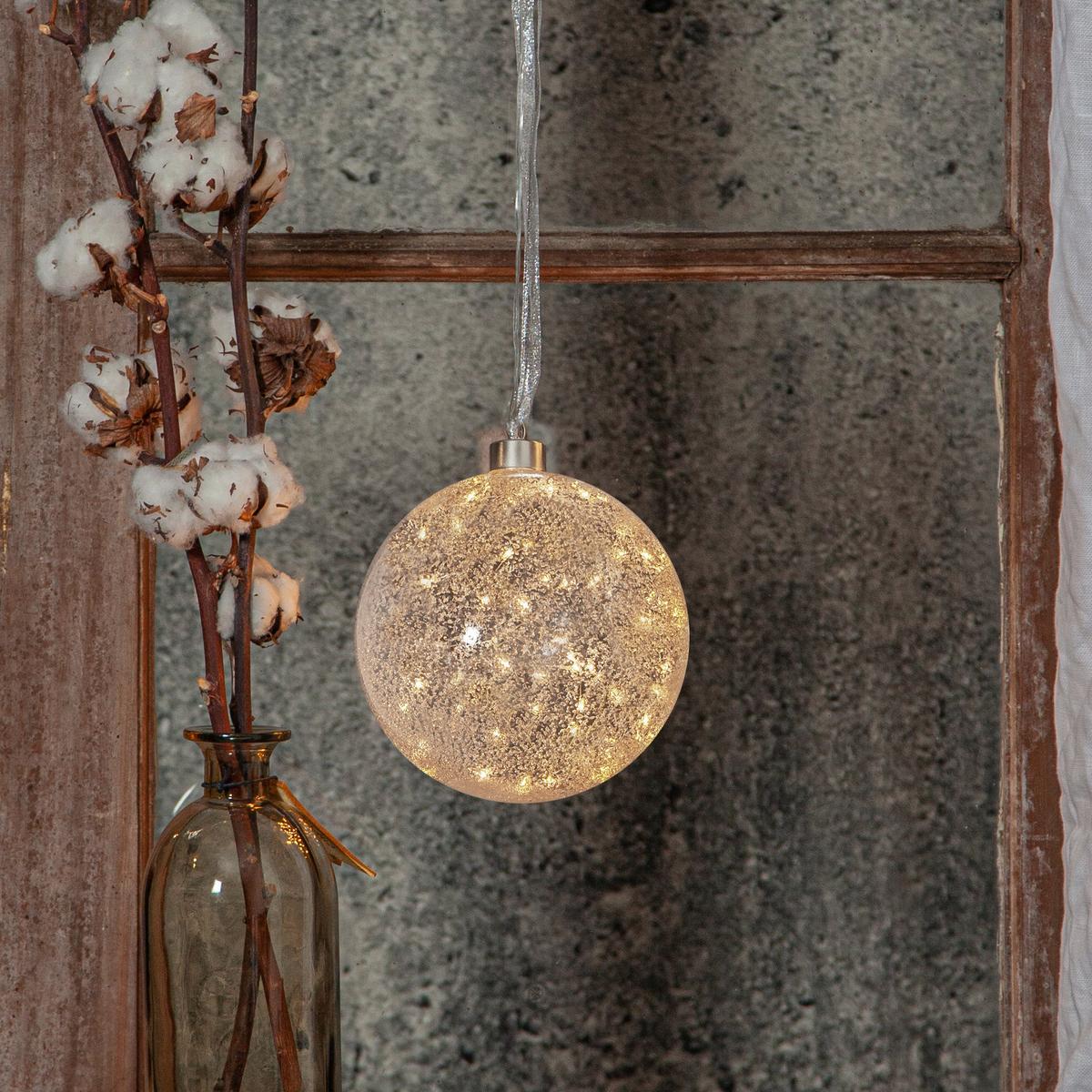 OZDOBA ŚWIETLNA 411339 - kolor srebrny/biały, Basics, tworzywo sztuczne/metal (15,0/16,5cm) - Eglo