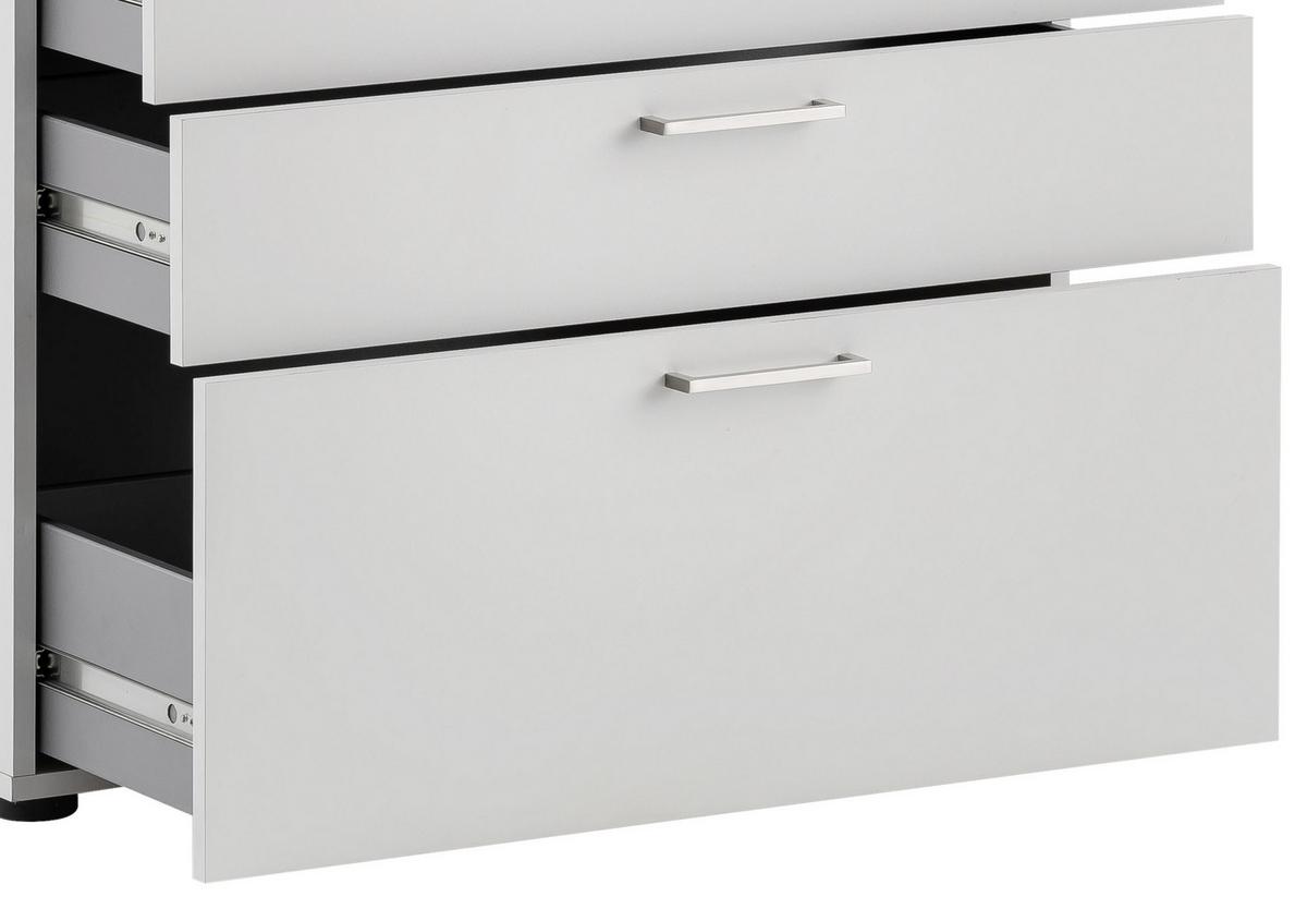 Kommode "Serie 1500" , hellgrau - Silberfarben/Hellgrau, KONVENTIONELL, Holzwerkstoff/Kunststoff (80,2/84,2/41cm) - MID.YOU