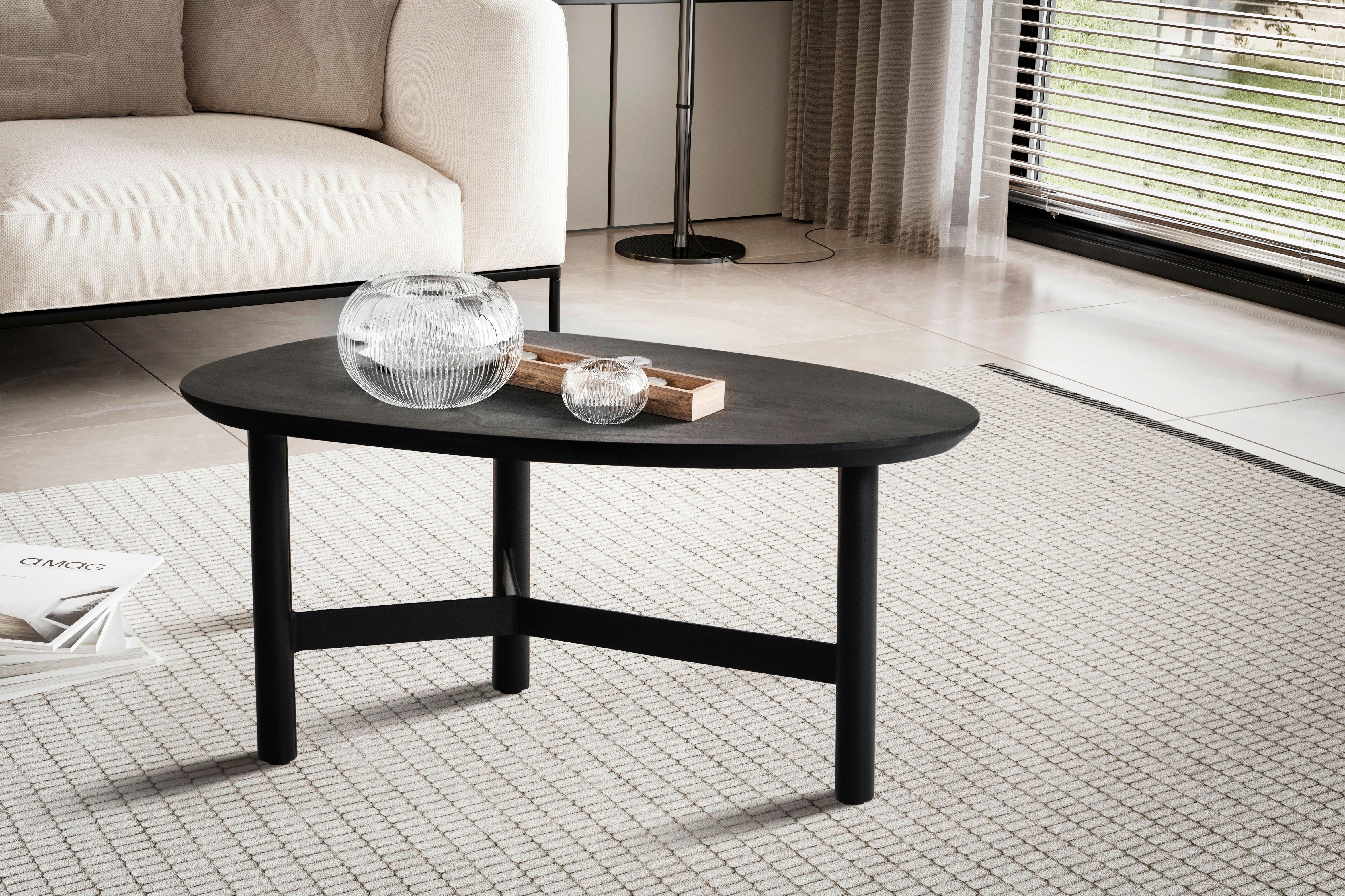 COUCHTISCH WL6.801 - Schwarz, Design (86/37/50cm) - MID.YOU