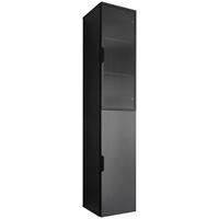 Magasszekrény Diosa - fekete, Konventionell, faalapú anyag/üveg (33/170/35cm) - home24