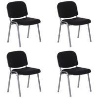 Set Konferenčnih Stolov Xt 600, Črna, Srebrna,  4-Delni - srebrne barve/črna, Basics, kovina/tekstil (58/84/48cm) - MID.YOU