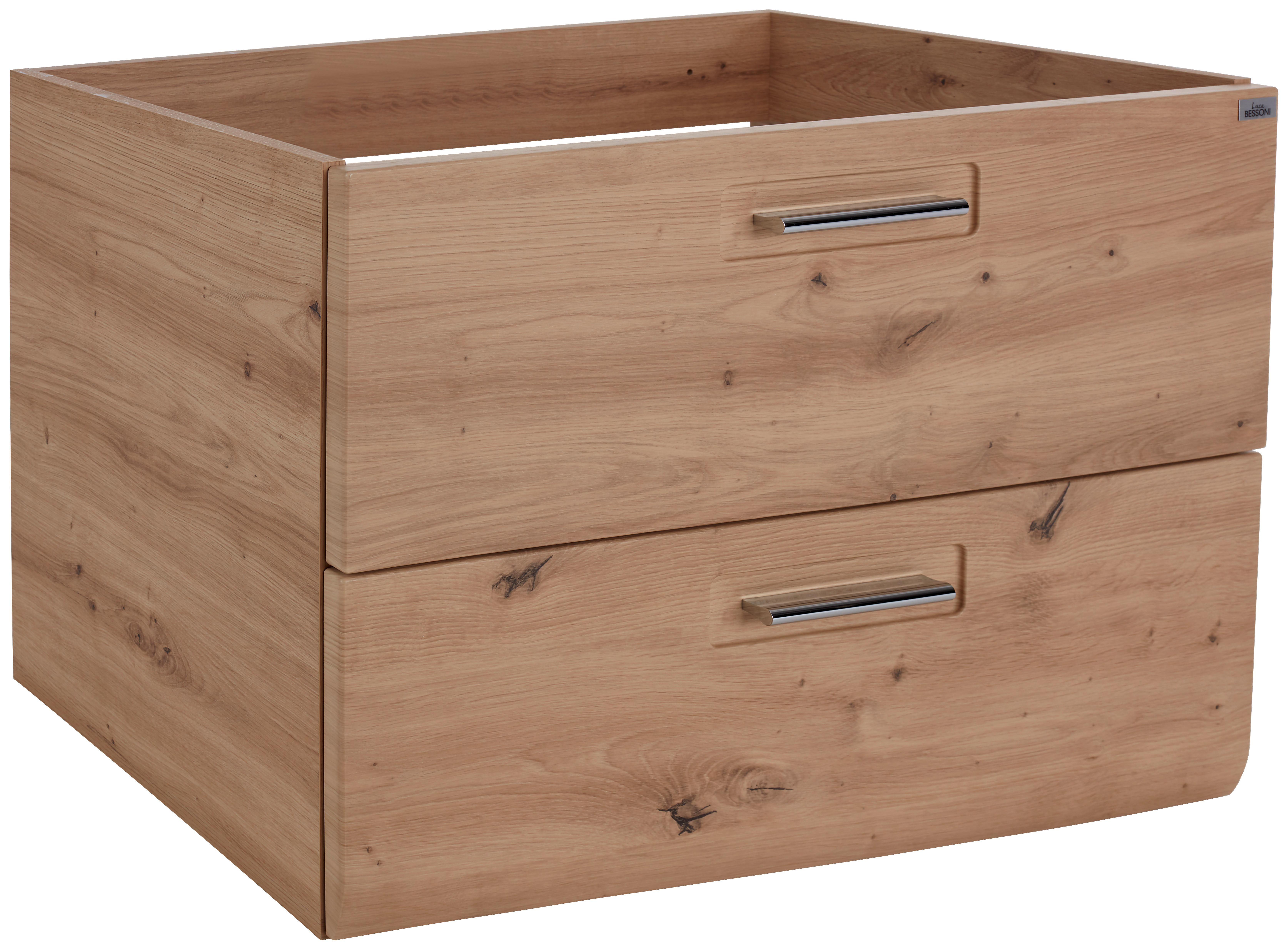 Omarica Za Pod Umivalnik Avensis 304 - barve kroma/barve hrasta, Moderno, kovina/leseni material (75/53/45cm) - Mömax