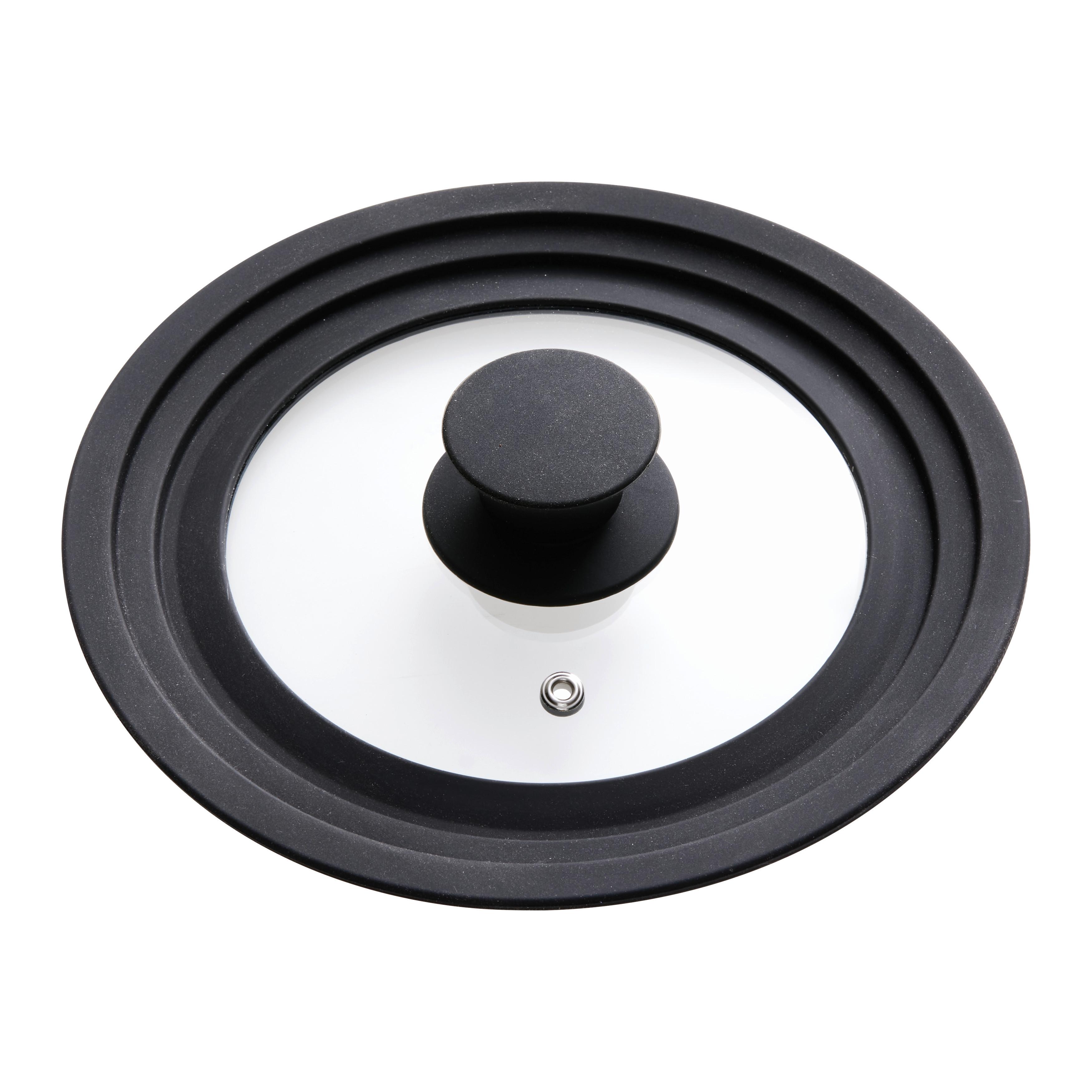 Deckel-Set Black Line Schwarz, 2-teilig - Schwarz, KONVENTIONELL, Glas/Kunststoff - Gourmesto