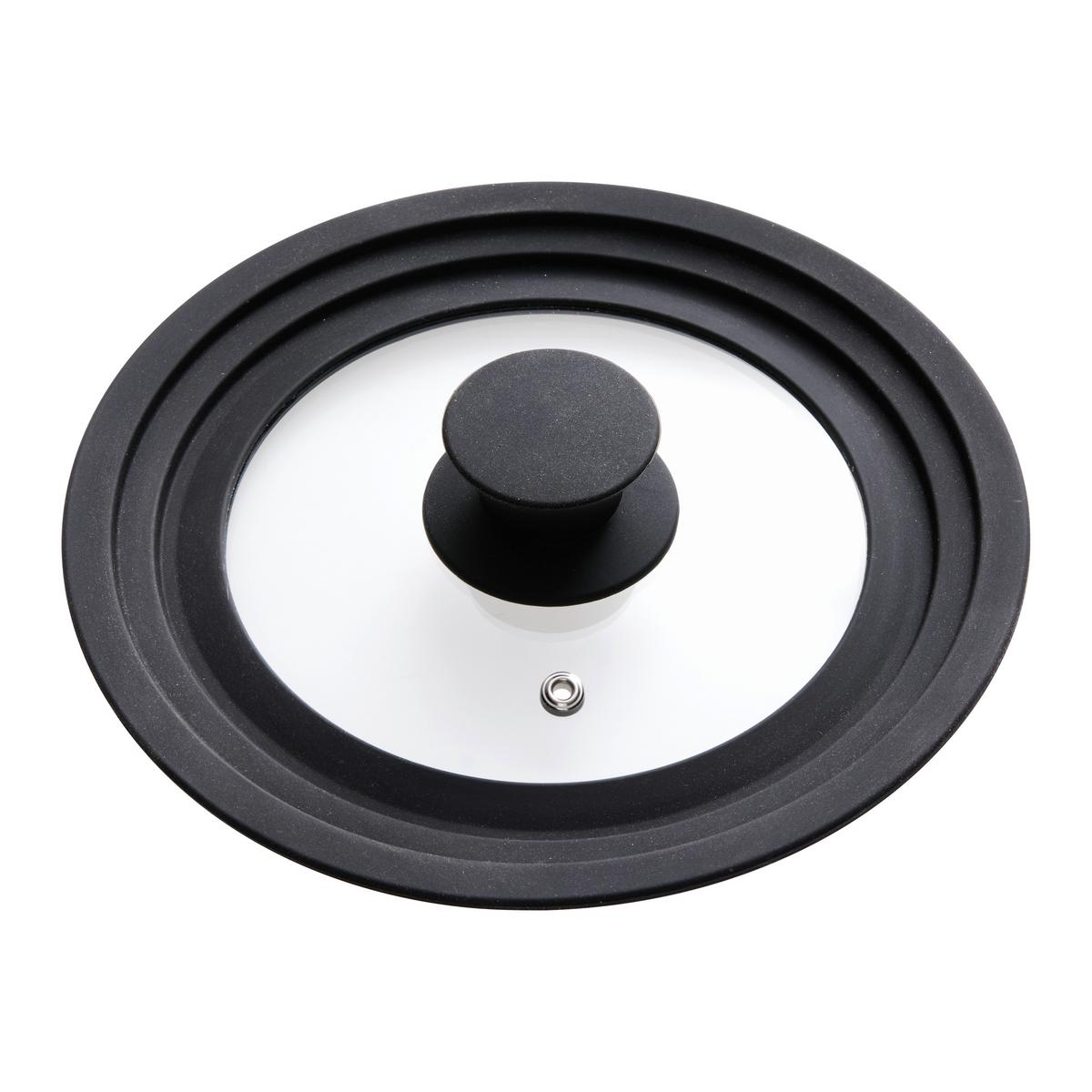 Deckel-Set Black Line Schwarz, 2-teilig - Schwarz, KONVENTIONELL, Glas/Kunststoff - Gourmesto