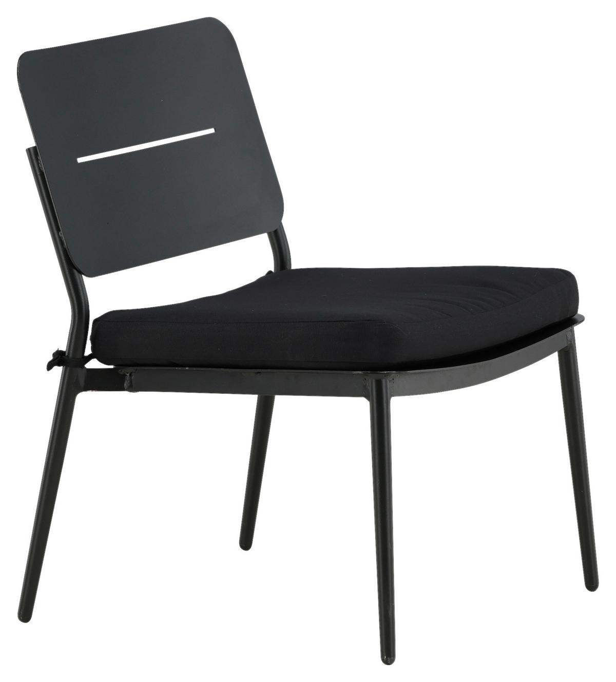 Loungesessel-2er Set Lina ca. 55x73x59 cm Schwarz - Schwarz, KONVENTIONELL, Textil/Metall (55/73/59cm) - Gardenson