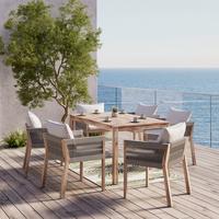 Kerti Bútorszett Aldina - akáciaszínű/szürke, Modern, műanyag/textil - Bessagi Garden