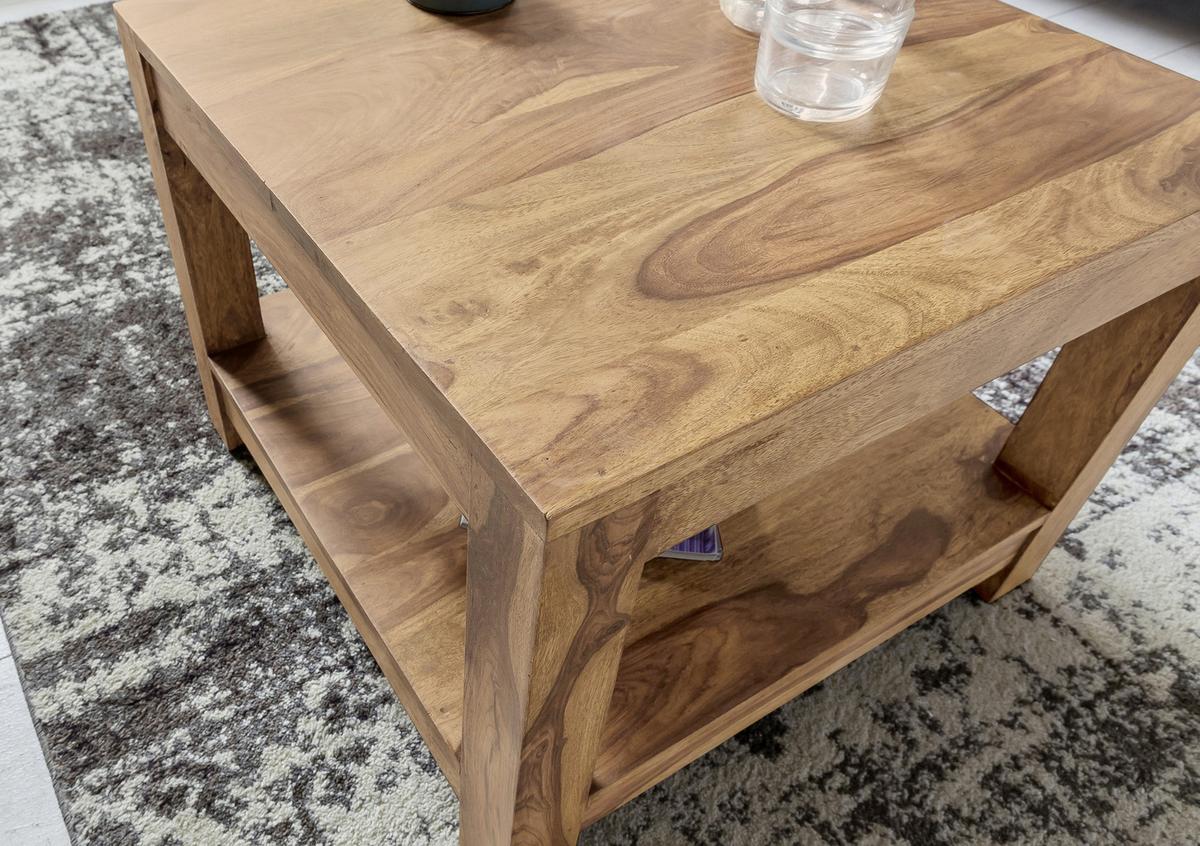 Couchtisch "Mumbai" ca. 60x60 cm, aus Akazie - Akaziefarben, Design, Holz (60/60/40cm) - MID.YOU