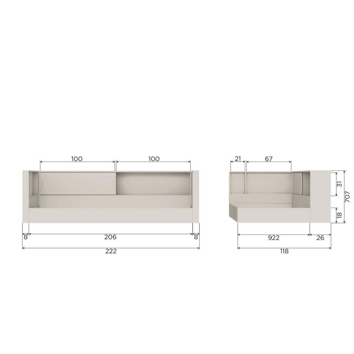 Bodenbett Carter Grau ca. 90x200 cm - Grau, Basics, Holz (90/200cm) - MID.YOU