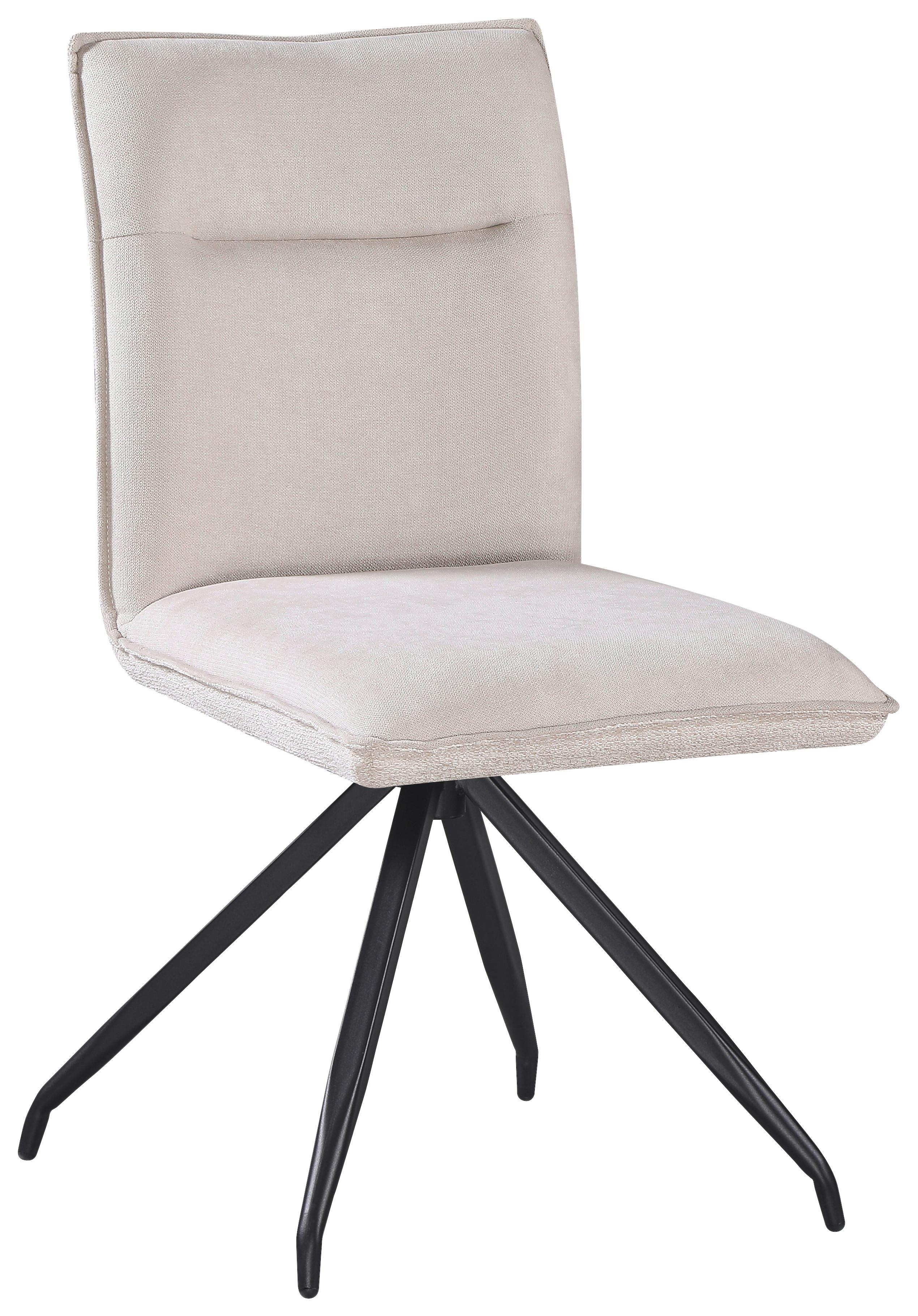 Stuhl Nova Beige - Beige/Schwarz, MODERN, Textil/Metall (47/88/63cm) - Mömax