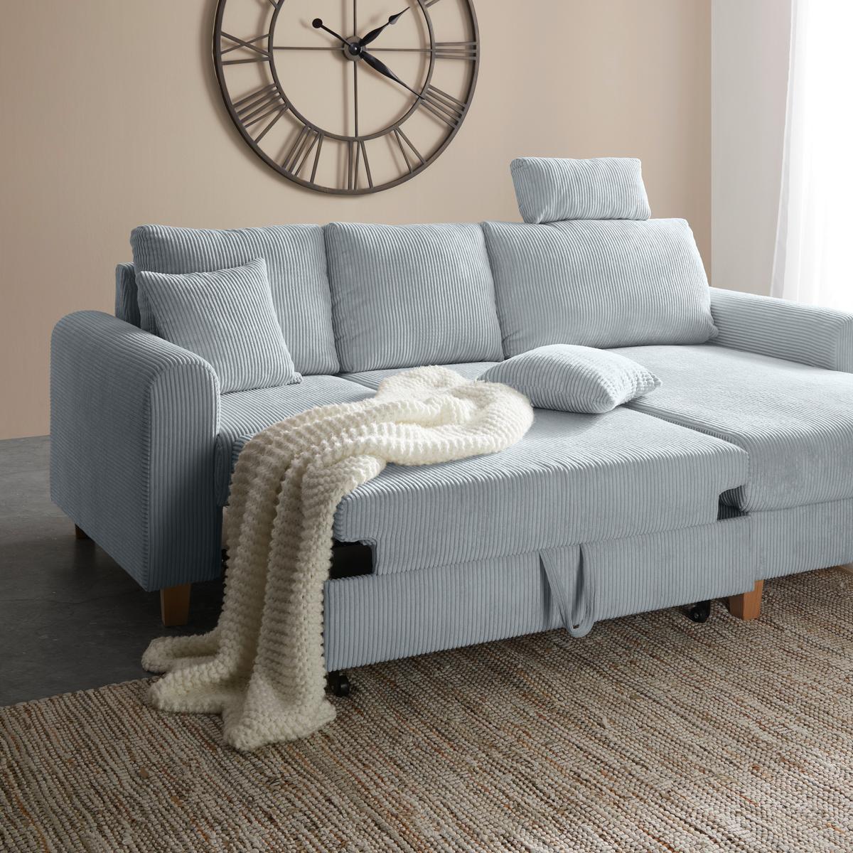 Colţar LILLE - gri, Modern, textil (232/110/156cm) - Best Price