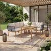 LOUNGESET JULINA - akaciefärgad/cremefärgad, Modern, metall/trä (205/76/72cm) - Bessagi Garden