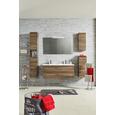 Oberschrank Walnussfarben - Chromfarben/Walnussfarben, MODERN, Glas/Holzwerkstoff (31/71/16cm) - Premium Living