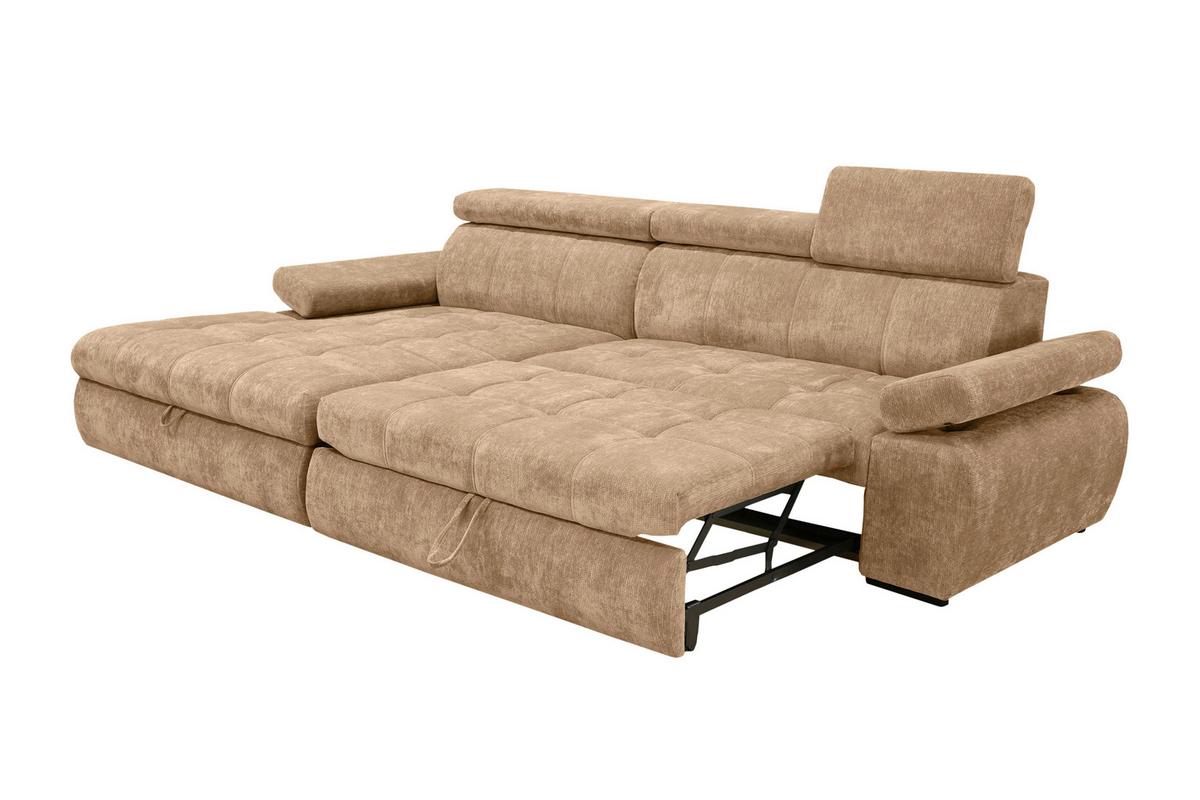Kutna Garnitura Vegas - crna/bež-smeđa, Design, drvo/tekstil (173/294cm) - Modern Living