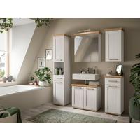 Badezimmer Verona Lärchenfarben/Eiche Artisan - Silberfarben/Lärchefarben, Trend, Glas/Holzwerkstoff (147cm) - MID.YOU