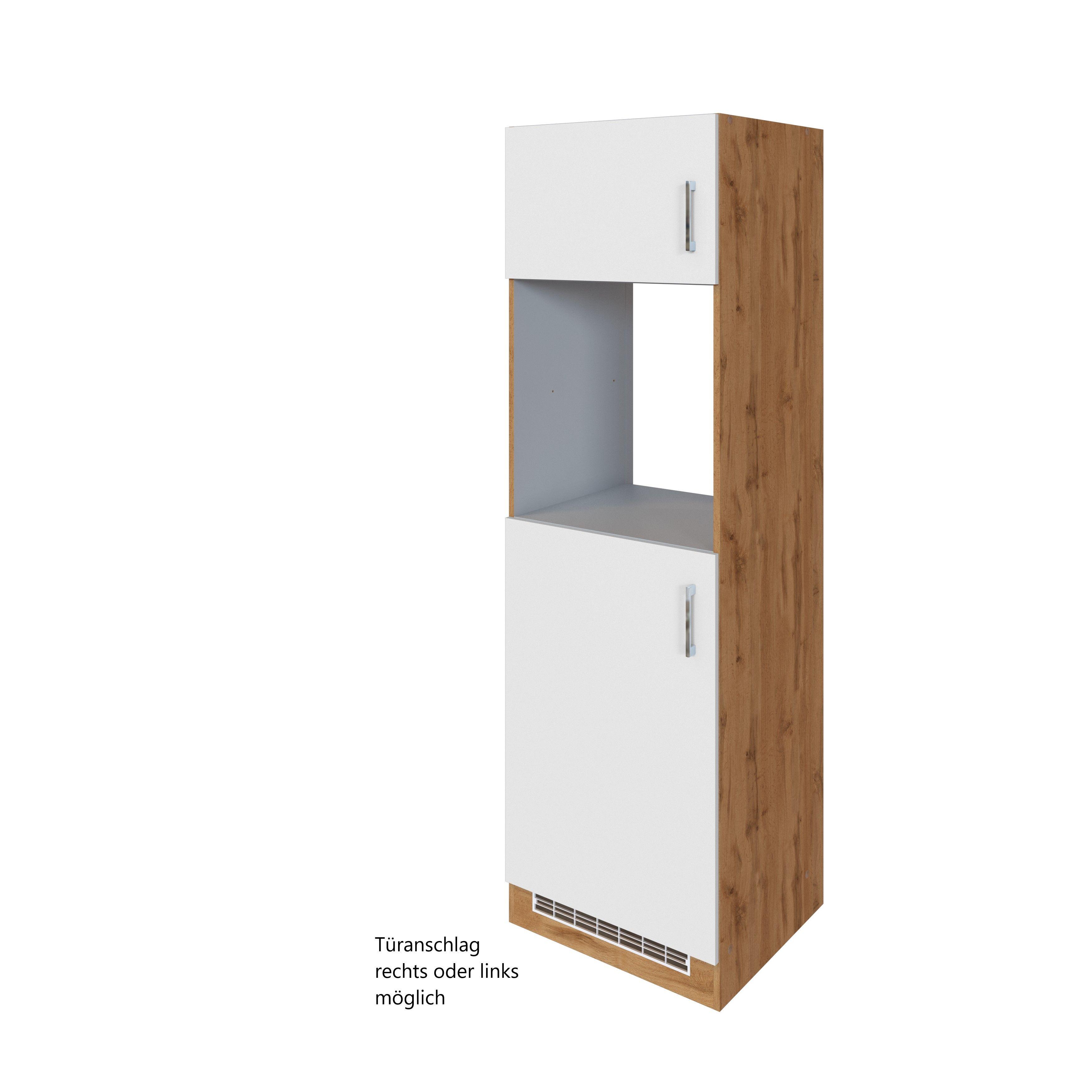 Held Backofen-/Kühlschrank Umbauschrank ca. 60 cm Weiß - Chromfarben/Weiß, MODERN, Holzwerkstoff/Metall (60/200/60cm) - Held