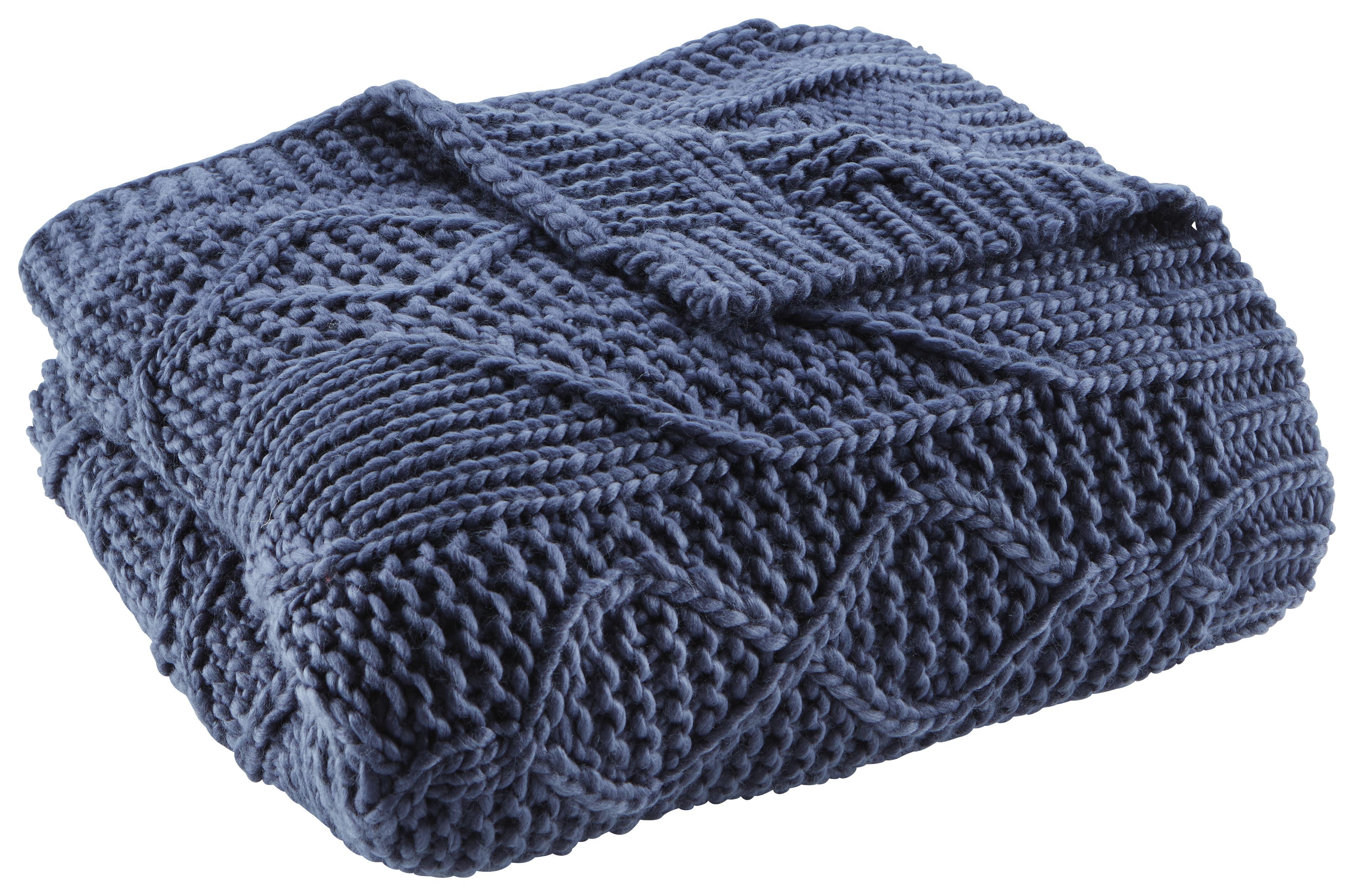 Decke in Blau ca. 130x180 cm 'Saskia' - Blau, Textil (130/180cm) - Bessagi Home