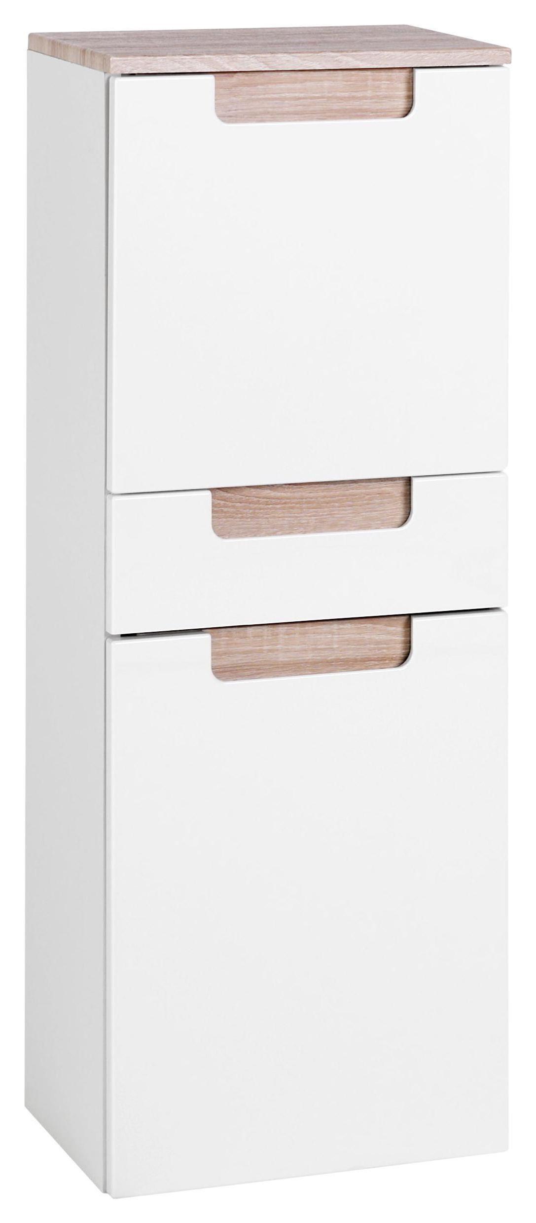 Midischrank in Weiss/Eiche Sonoma 'Siena' - Weiß/Sonoma Eiche, MODERN, Holzwerkstoff (40/105/27cm) - Held