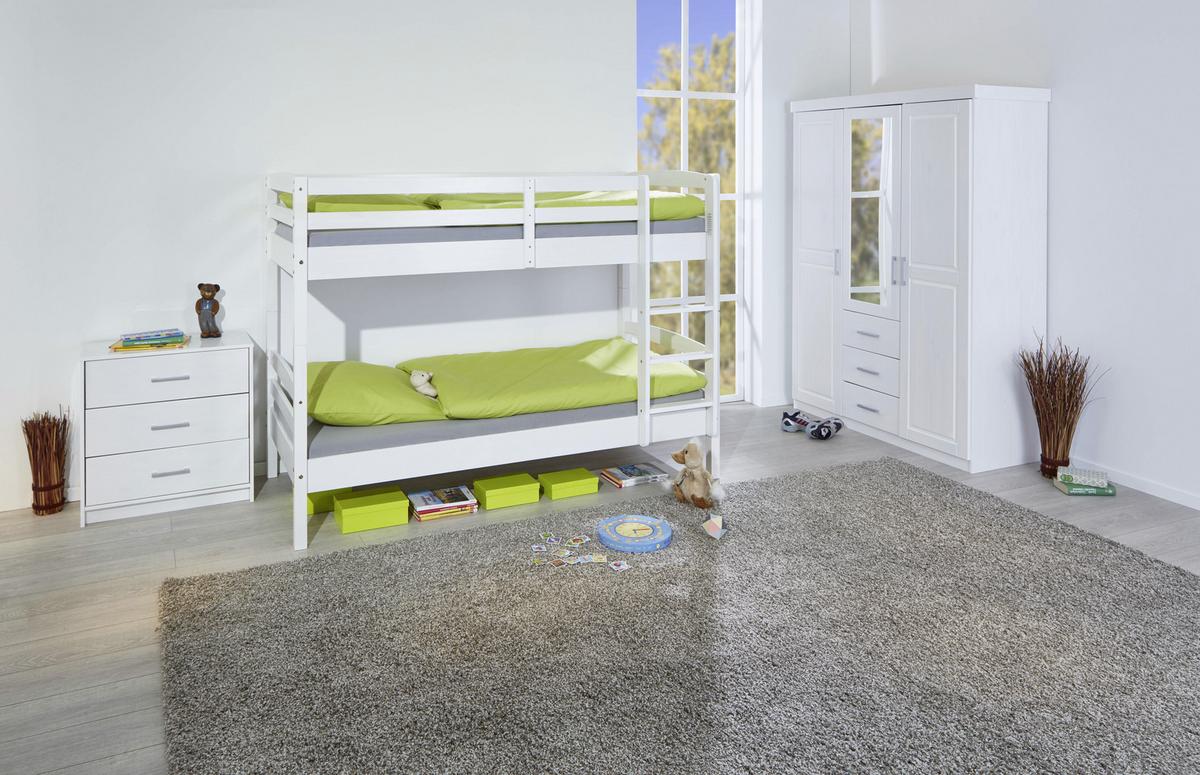 Etagenbett Rick Weiß - Naturfarben/Weiß, MODERN, Holz (90/190cm) - MID.YOU