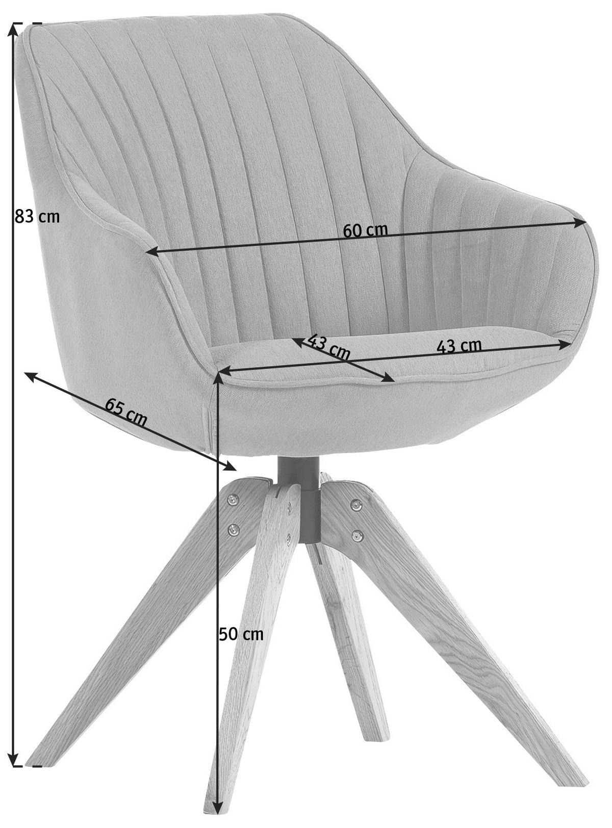 KRZESŁO Z PODŁOKIETNIKAMI CHILL    -HOM IN- - kolor naturalny/jasnoniebieski, Lifestyle, tkanina/drewno (60/83/65cm) - Hom`in