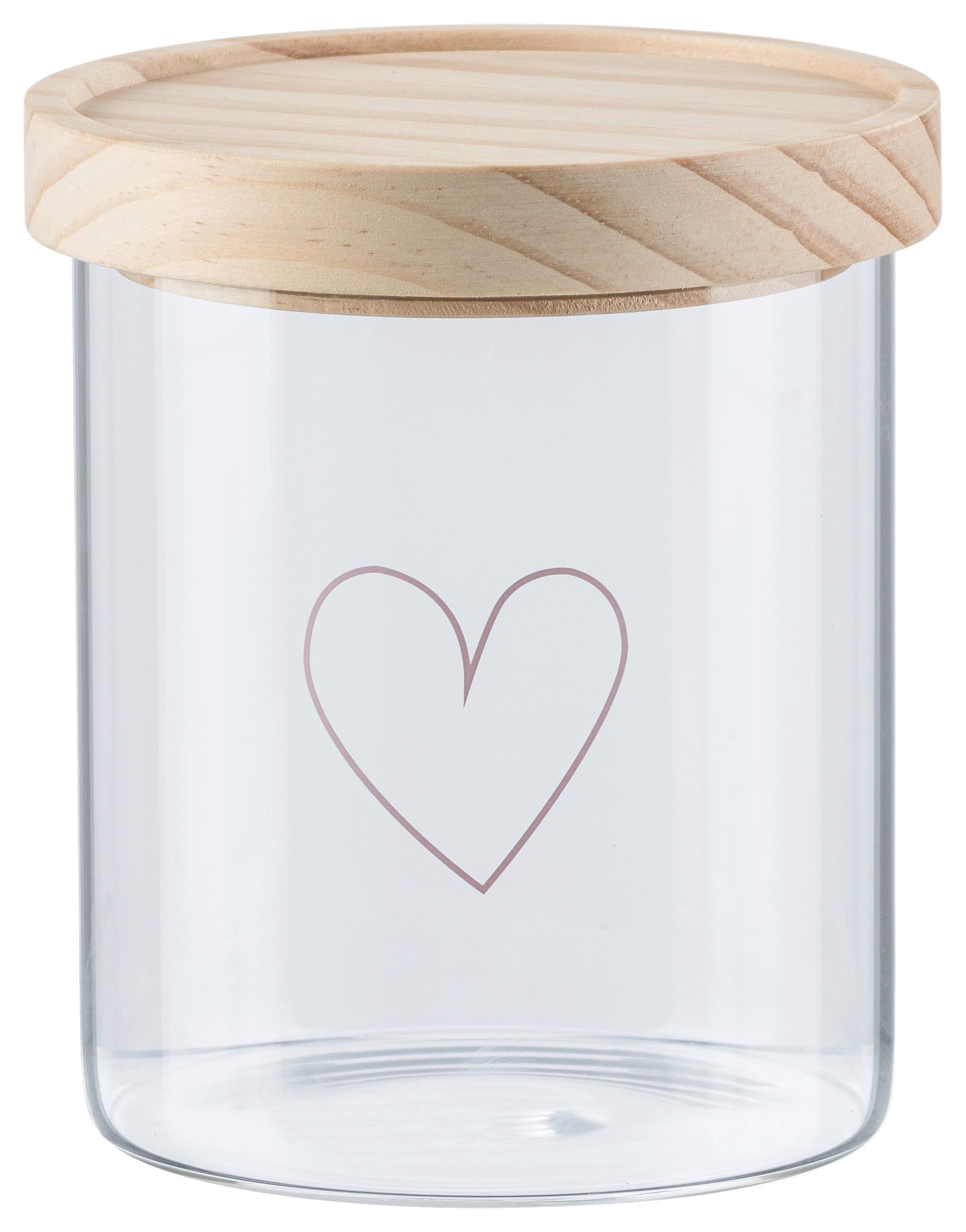 Dekor Doboz Lotte - rózsaszín/átlátszó, Romantik / Landhaus, Üveg/fa (11/12,5cm) - Modern Living