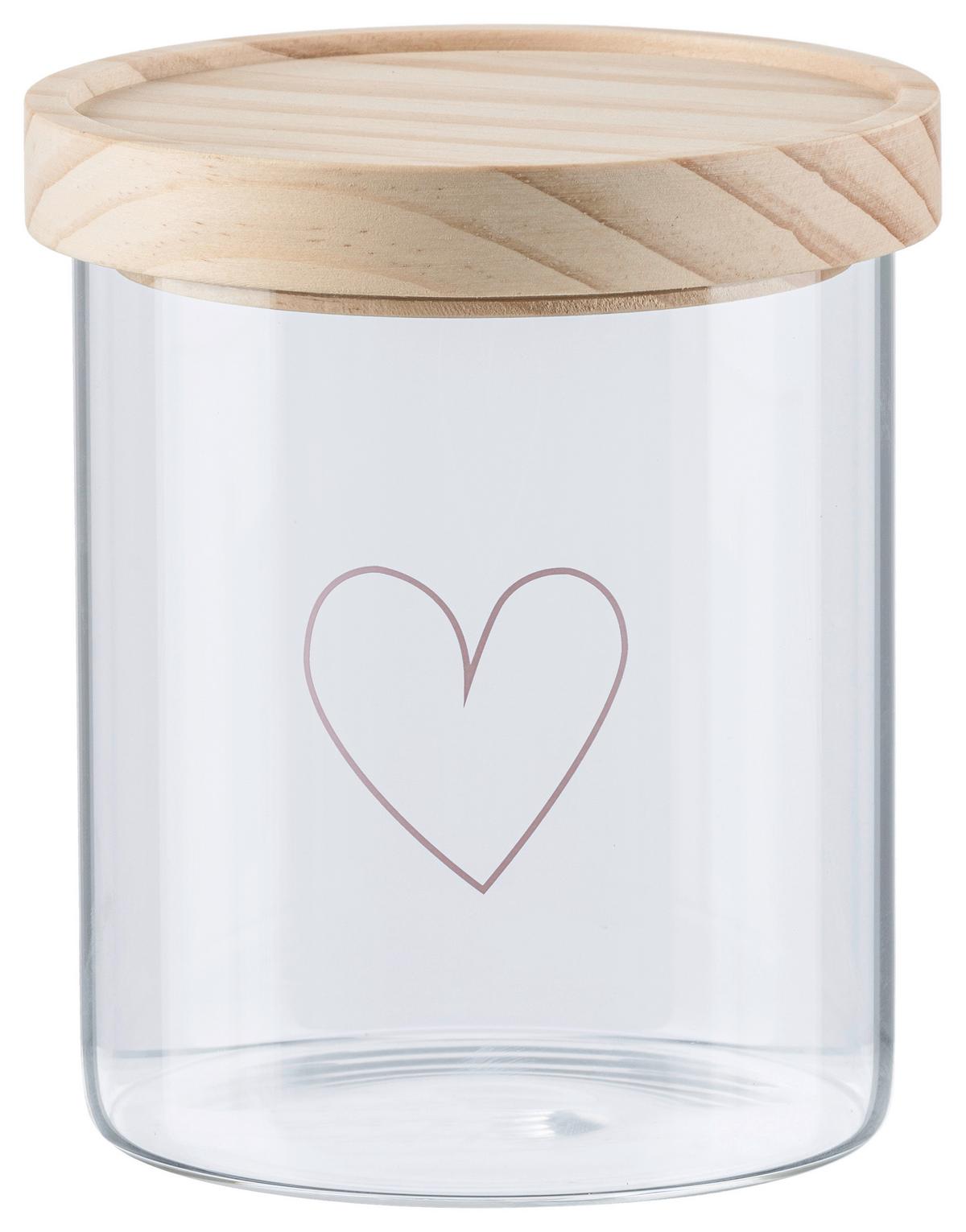 Dekor Doboz Lotte - rózsaszín/átlátszó, Romantik / Landhaus, Üveg/fa (11/12,5cm) - Modern Living