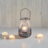 Windlicht Svenjia Ø/h ca. 15,5/21,7 cm - Blau/Schwarz, MODERN, Glas/Metall (15,5/21,7cm) - Mömax modern living