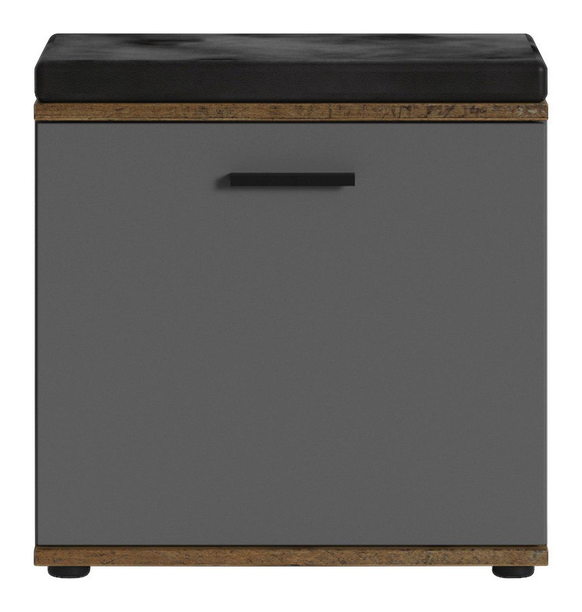 Garderobenbank Jakob ca. 48,5x49x30cm Anthrazit,Schwarz - Alteiche/Anthrazit, LIFESTYLE, Holzwerkstoff (48,5/49/30cm) - MID.YOU
