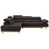 Wohnlandschaft Carmen in Platin mit Bettfunktion - Platinfarben/Chromfarben, KONVENTIONELL, Holz/Textil (292/93/226cm) - Premium Living