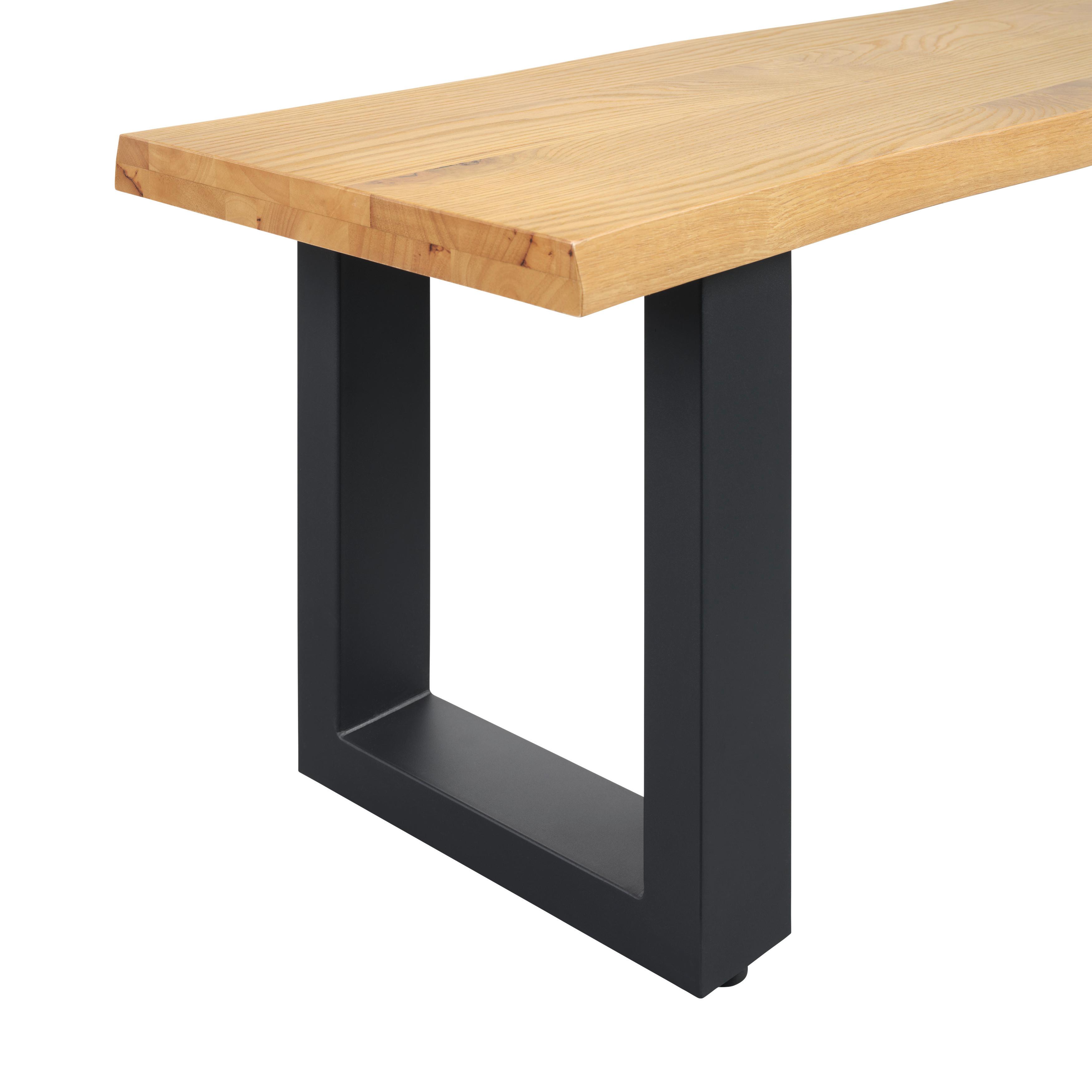 Sitzbank Boston Schwarz/Eiche Artisan - Schwarz/Eiche Artisan, MODERN, Holz/Metall (180/45/38cm) - Mömax