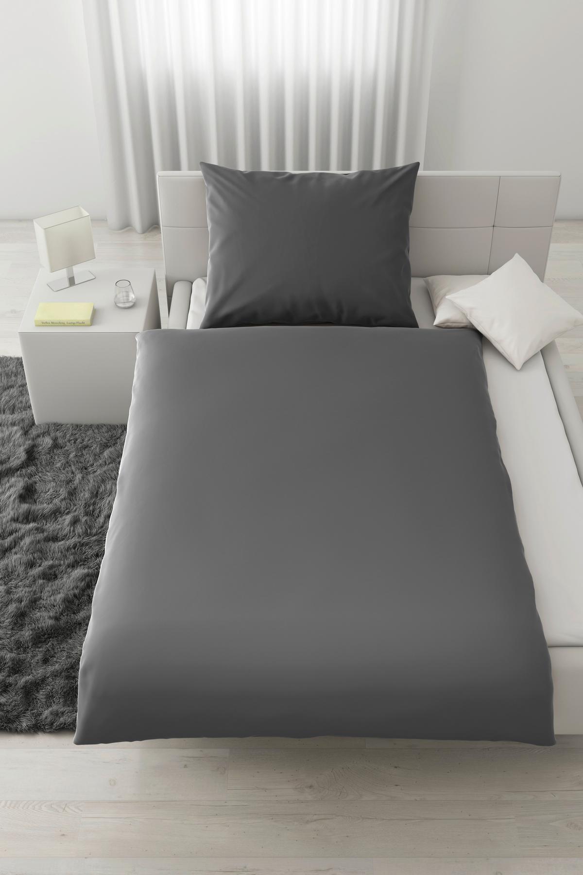 Bettwäsche Victoria XL Anthrazit ca. 140x220cm - Anthrazit, MODERN, Textil (140/220cm) - Mömax