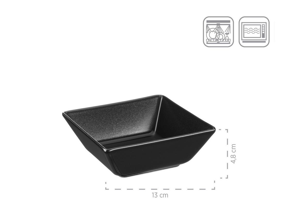 Snackschalenset Manhatten Schwarz, 4-teilig - Schwarz, Basics, Keramik - Mäser