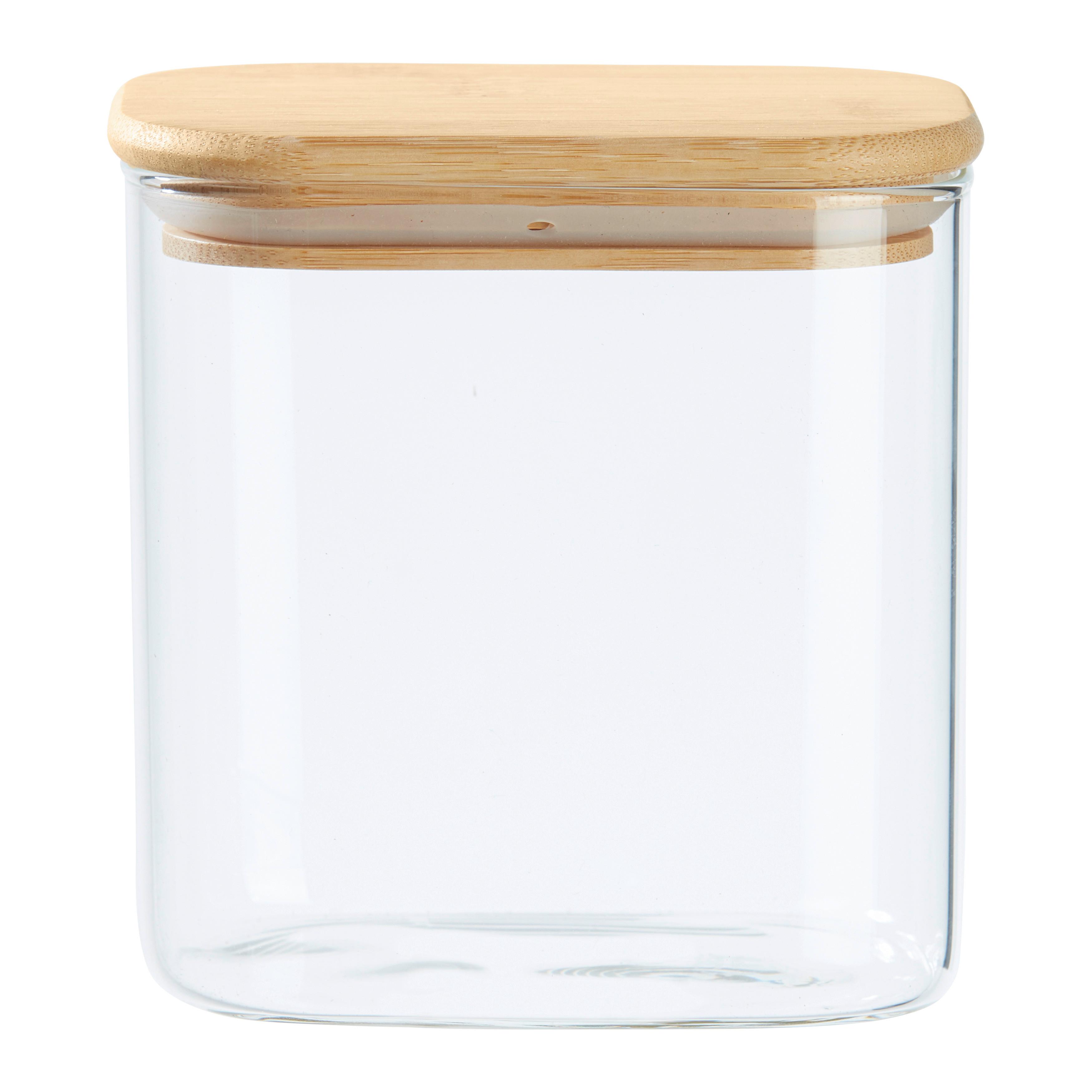 Vorratsdose Haldor ca. 0,8l - Klar/Transparent, Konventionell, Glas/Holz (12,1/8,3/12,5cm) - Mömax