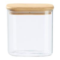 Vorratsdose Haldor ca. 0,8l - Klar/Transparent, KONVENTIONELL, Glas/Holz (12,1/8,3/12,5cm) - Mömax