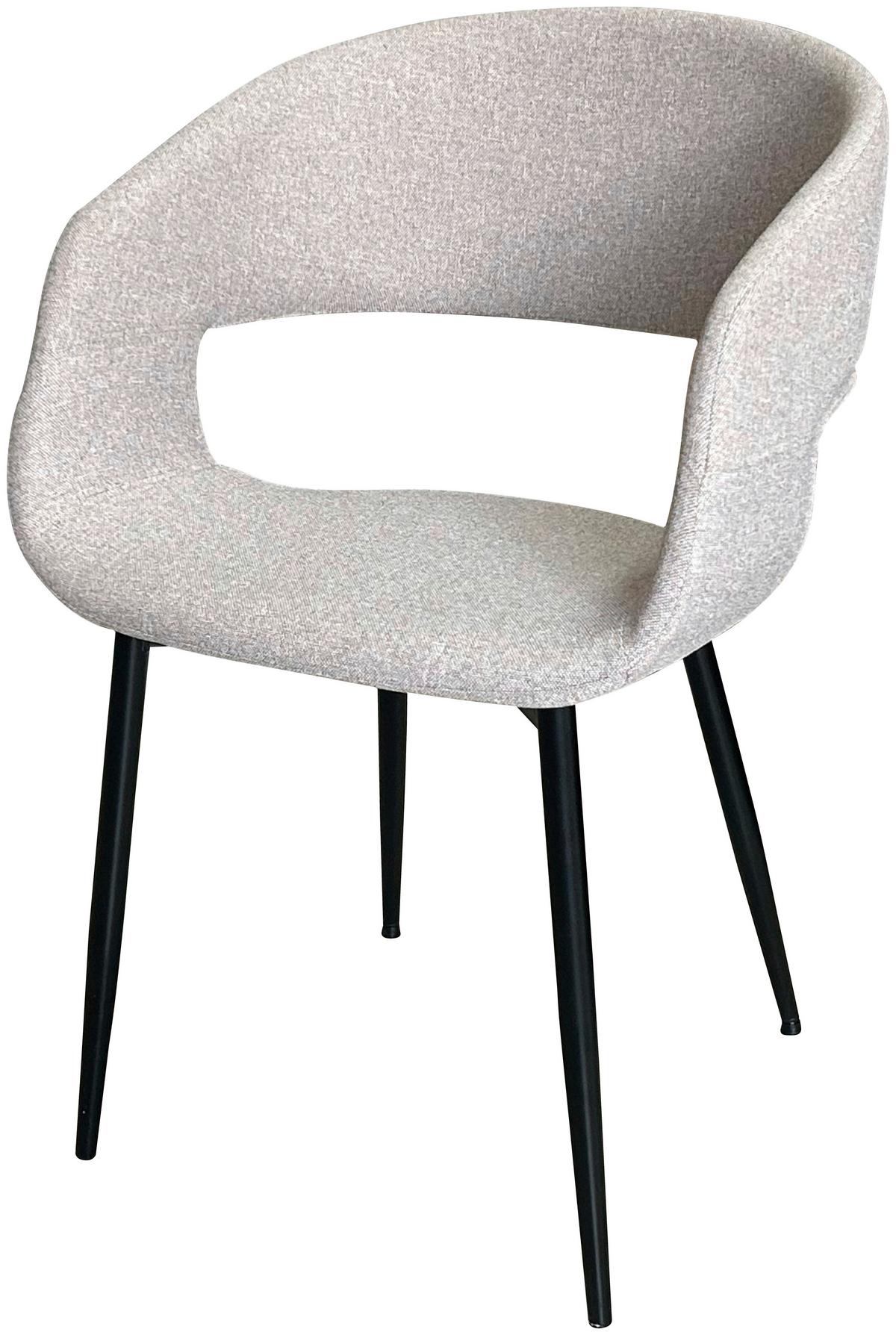 KRZESŁO Z PODŁOKIETNIKAMI RICKO - jasnoszary/czarny, Design, metal/tkanina (52/77/50,5cm) - Boxxx