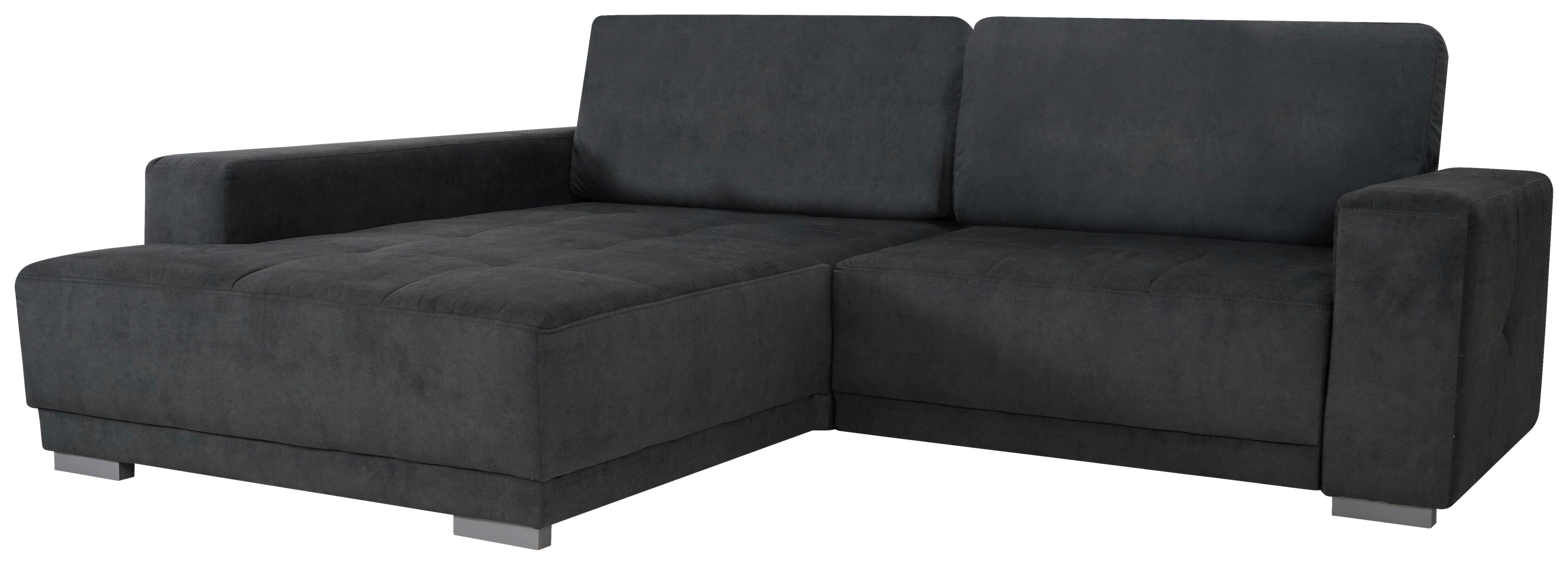 Sarokkanapé Rocky Mini - sötétszürke, Design, faalapú anyag/textil (195/89/259cm) - Mömax