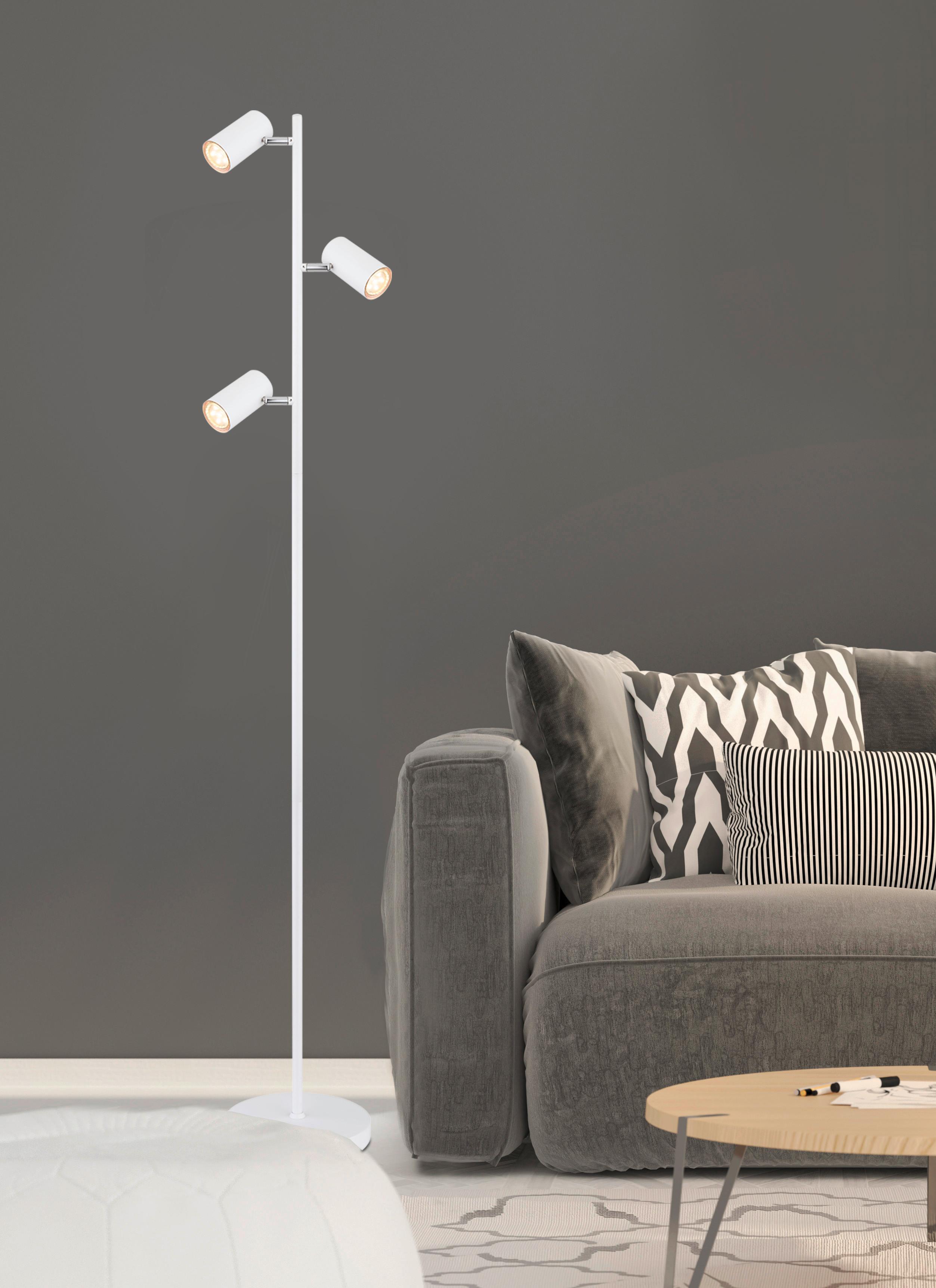 STEHLEUCHTE 57910SW - Weiss, Design, Metall (25/23/154cm) - Globo