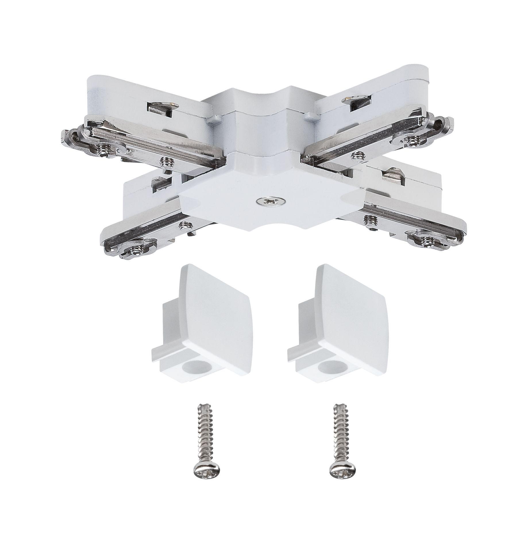 Schienensystem-Verbinder X-Verbinder in Weiß - Weiß, Design, Kunststoff/Metall (10,4/1,8/10,4cm) - Paulmann