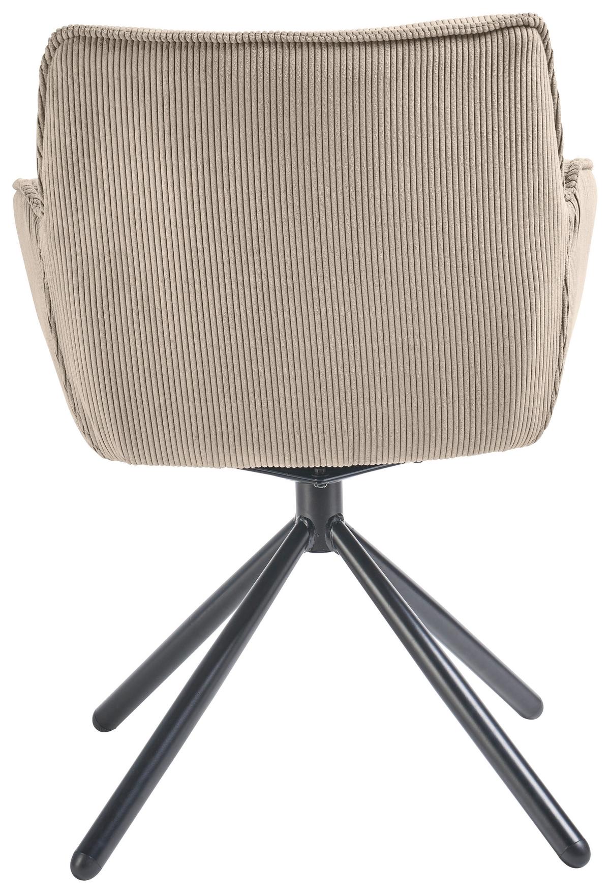KRZESŁO Z PODŁOKIETNIKAMI FRISCO -MR- - écru/czarny, Design, metal/tkanina (60/84/65cm) - SetOne by Musterring