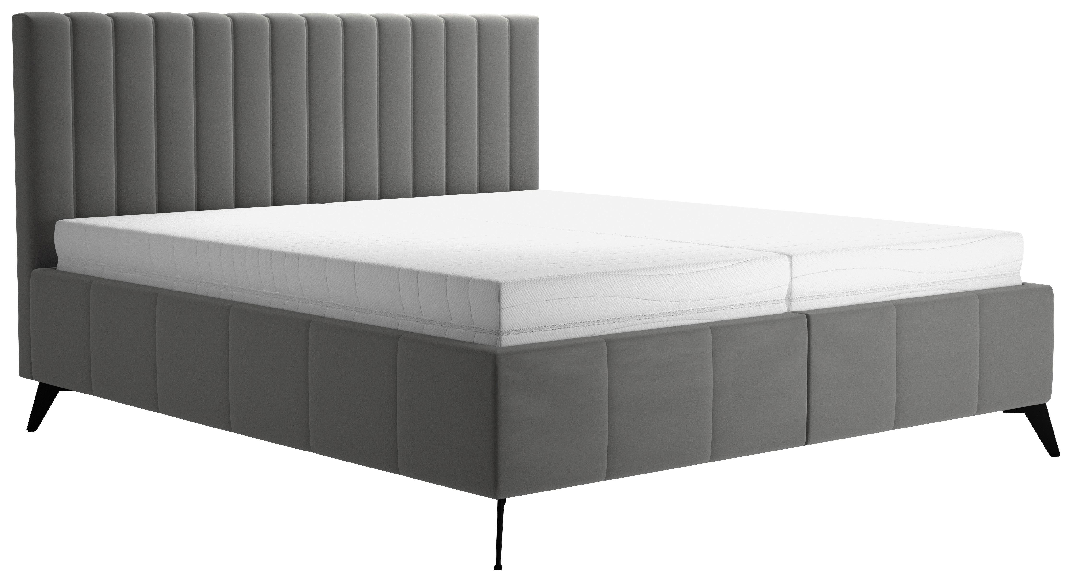 Tapecirani Krevet Vivien 2 - siva/crna, Moderno, drvo/tekstil (160/200cm) - Modern Living