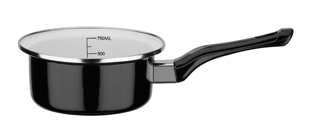 Set Posod Black&white, 4-Delni - črna, Basics, kovina - GSW