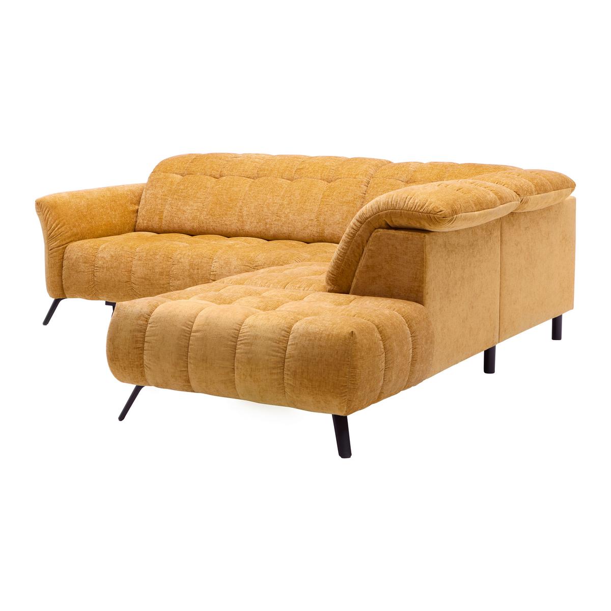 Wohnlandschaft New York Rechts Bronze ca. 261x87-104x288cm - Schwarz/Bronzefarben, MODERN, Holzwerkstoff/Textil (261/87-104/288cm) - Premium Living