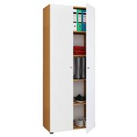 Mehrzweckschrank Vandol I 5 Dt - Weiss/Silberfarben, Design, Holzwerkstoff/Kunststoff (70/178cm) - MID.YOU